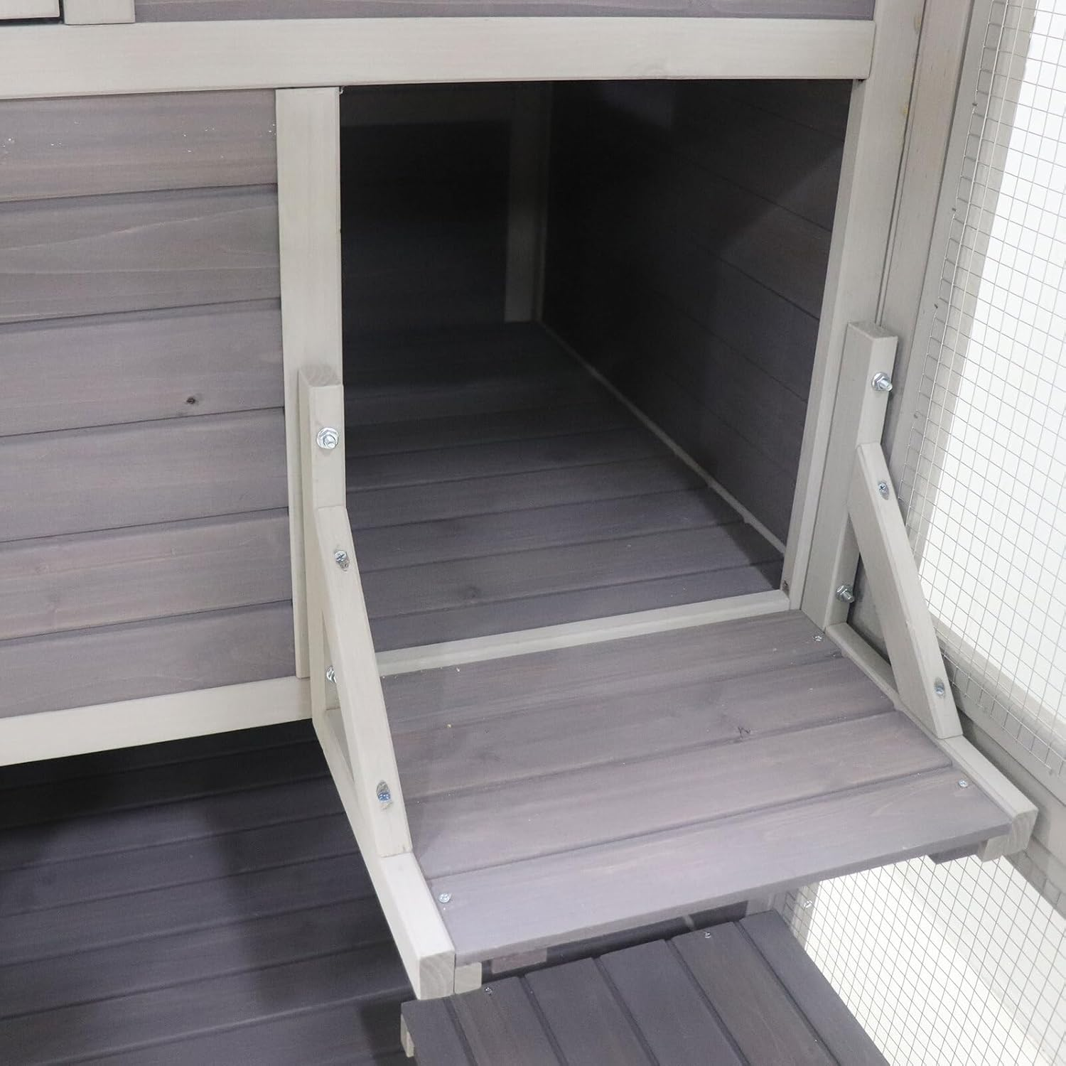 Flylline Walk in Wooden Cat Townhouse Kitten Ferret Enclosure Cage House image number 4