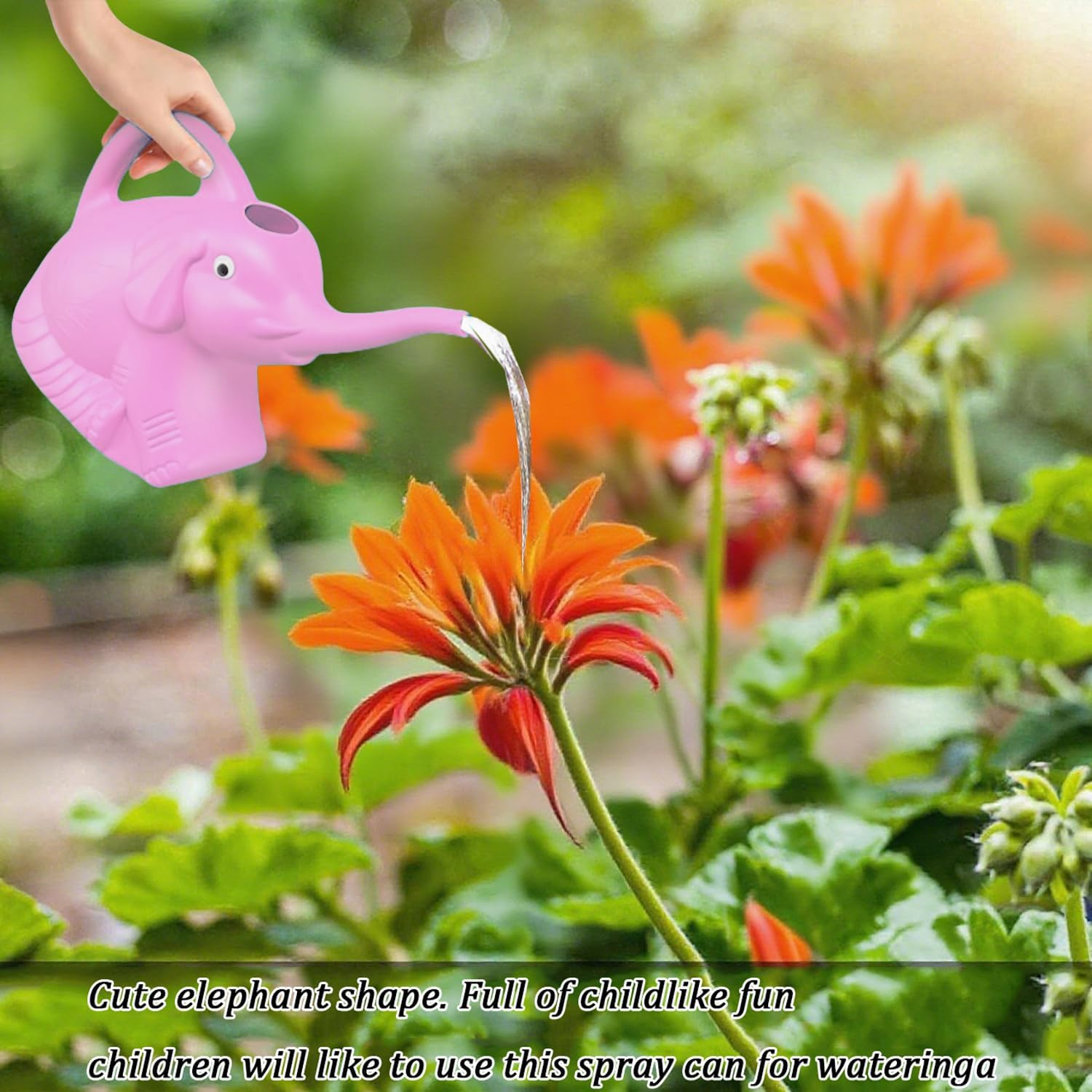 Xinghonyac Cute Watering Can, Elephant Shaped Watering Can with Long Spout, Creative Plant Watering Bottle, Lightweight Gardening Tool for Indoor Outdoor Planters (Pink) image number 1