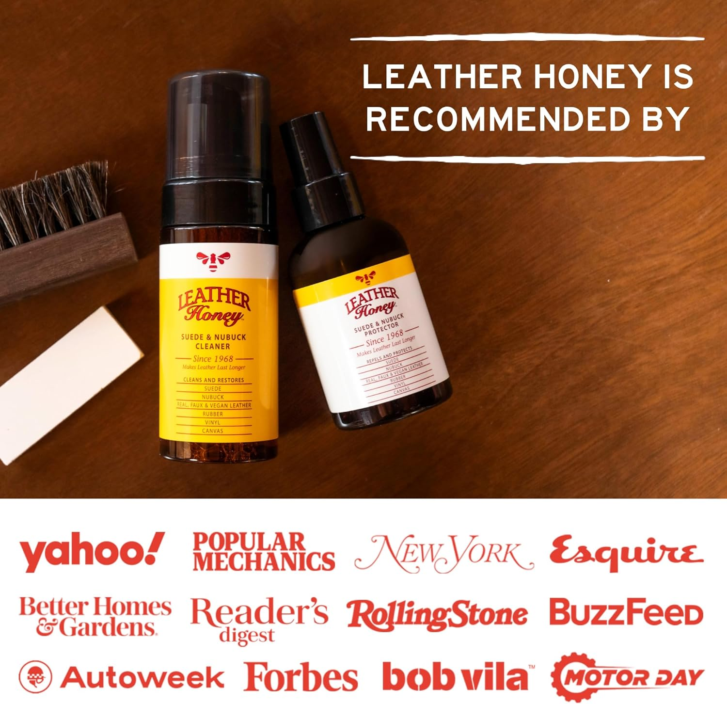 Leather Honey Suede & Nubuck Care Kit: Cleaner, Protector, Suede Brush & Eraser: Clean, Protect & Restore Shoes, Boots, Uggs, Furniture, Jackets, Bags and Apparel. Safe for Any Color image number 6