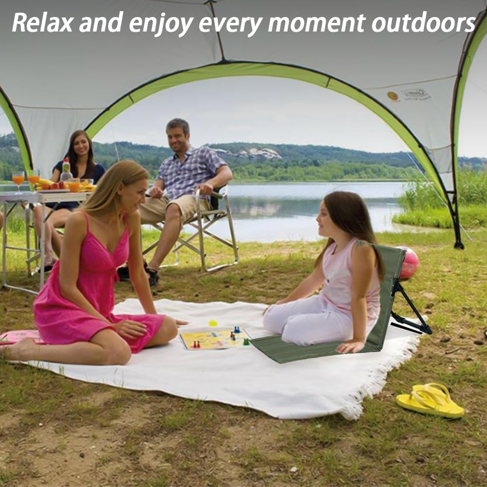 Beach Lounge Chair with Back Support, Lightweight Folding Camping Bed, Portable Convertible Lounge Recliner, Tanning Mat for Sunbathing Sunbathing Chair image number 5