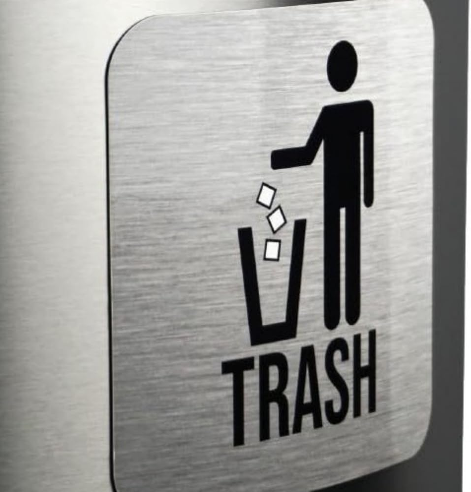 Recycle and Trash Sticker for Kitchen Trash Cans and Recycling Bins, Indoor Trash and Recycle Combo for Garbage Can Logo Symbol, 2 Sticker 5 Inch Outdoor Waste Bin image number 5