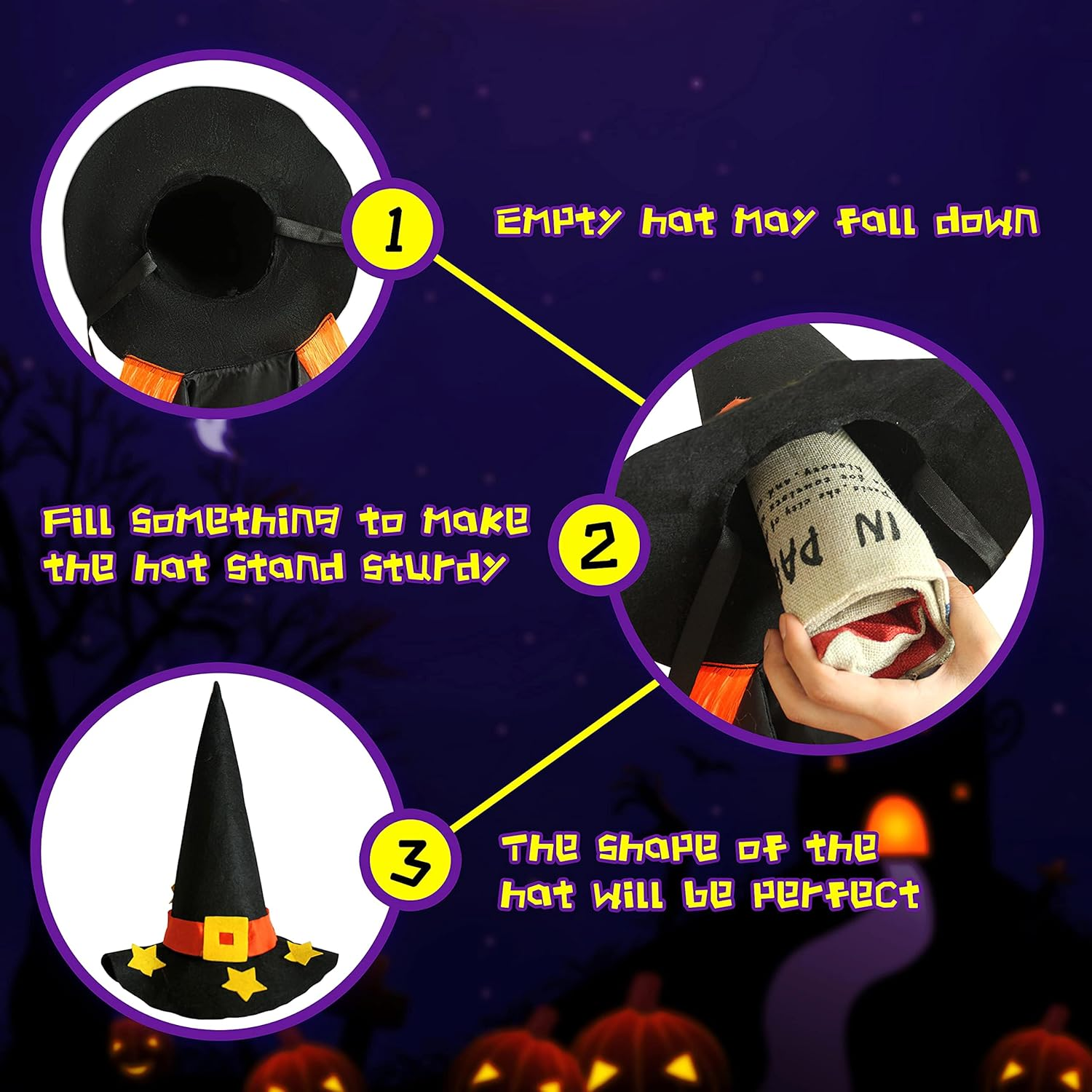 40Inch Crashing Witch Halloween Outdoor Decorations, Funny Witch Flying into Tree, Flying Witches with Adjustable Band, Hanging Props Ornaments for Yard, Porch, Patio Halloween Outdoor Decor image number 1