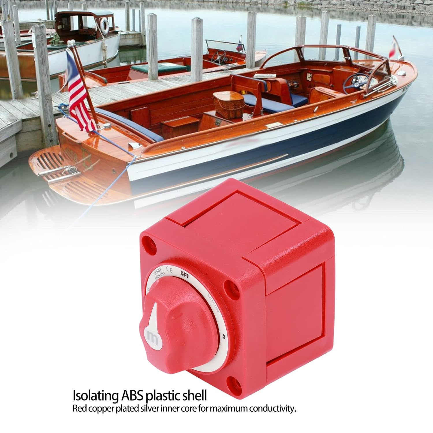 Battery Disconnect Switch, IP66 Waterproof Battery Isolator 3 Position Dual Circuit Good Conductivity for Car Truck Trailer RV for Marine Boat image number 6