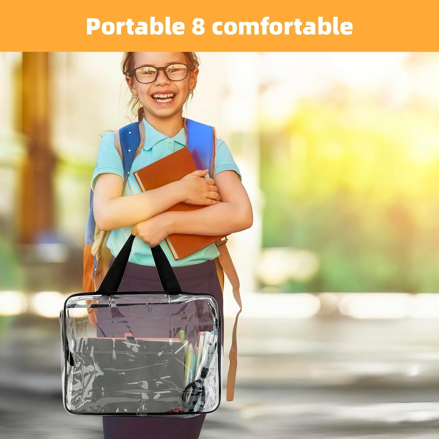 4 Packs Clear PVC Toy Storage Bags with Zipper，Waterproof Toy Bags for Board Games, Building Blocks, Board Game, Stationery, Kids Books (4)