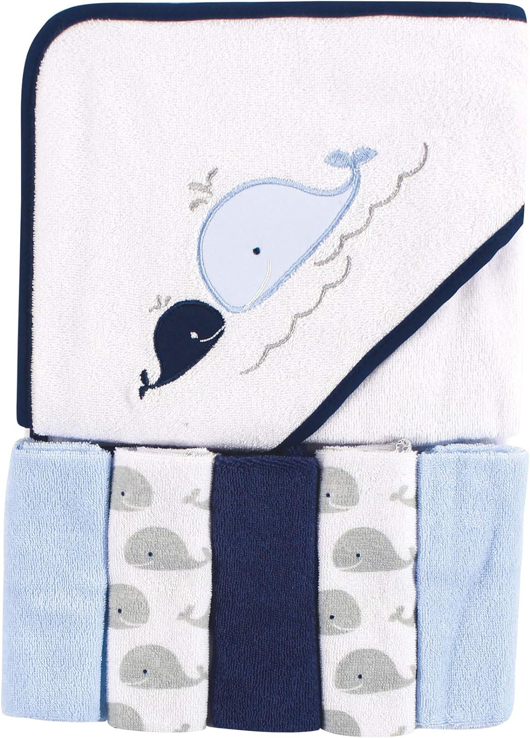 Luvable Friends Unisex Baby Hooded Towel with Five Washcloths, Deer, One Size image number 5