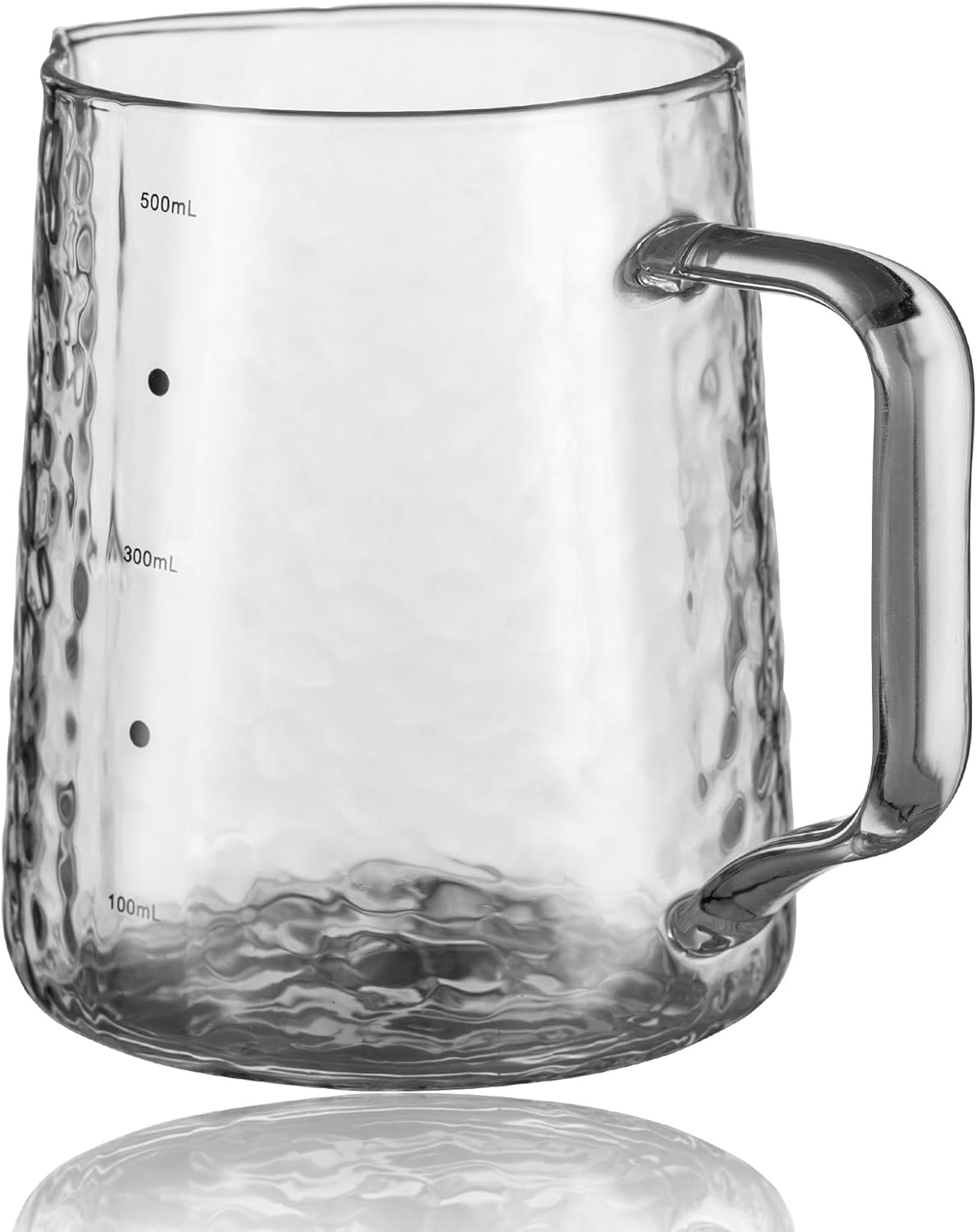 High Borosilicate Glass Milk Frothing Pitcher with Measurement, 20Oz/600Ml Hammer Heat Resistant Glass Milk Coffee Cappuccino Latte Art Steaming Pitcher Barista Milk Jug Cup, Stovetop & Microwave Safe image number 4