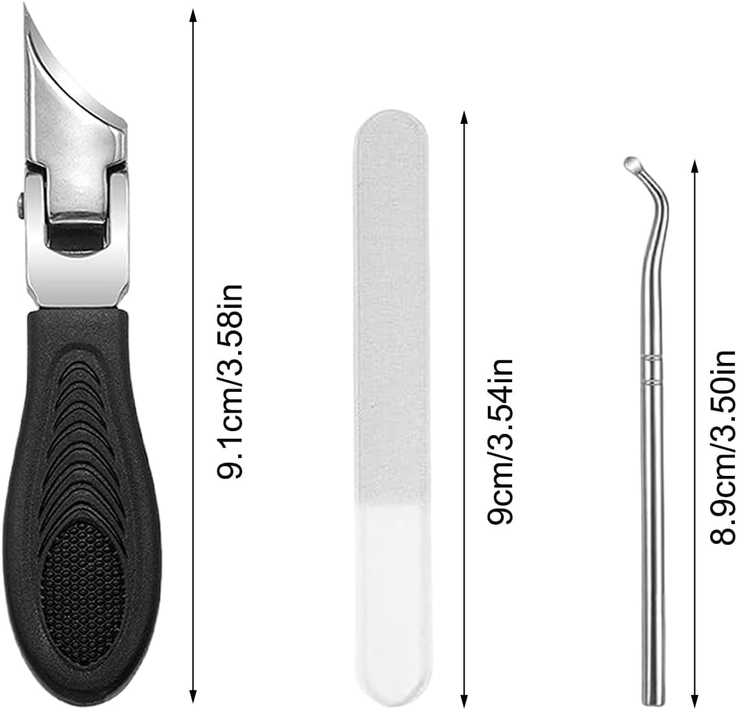 Curved Toenail Clippers - Wide Jaw Beveled Edge Toenail Trimmer | Anti-Slip Ergonomic Slant Trimming Tool, Precision Trimmer Manicure Set for Travel Home Salon Use image number 4