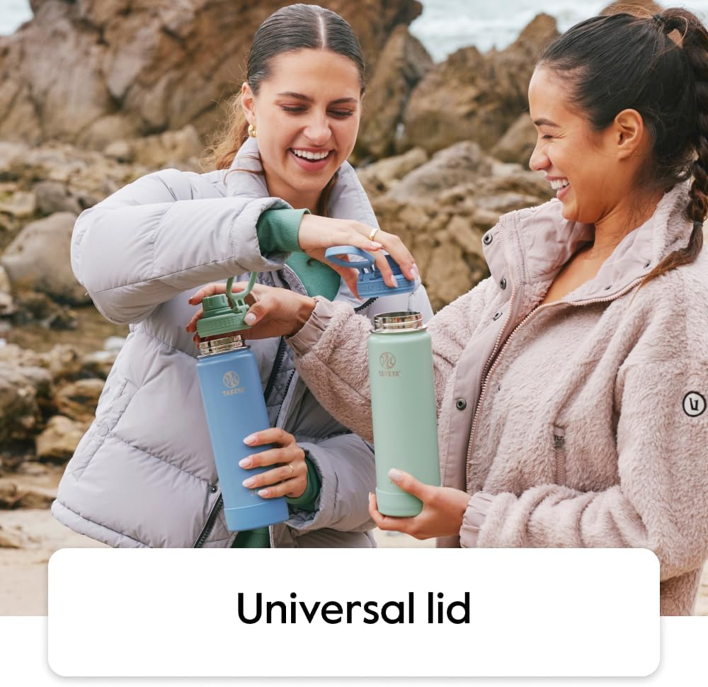 Takeya Actives 64 Oz Vacuum Insulated Stainless Steel Water Bottle with Straw Lid, Premium Quality, Onyx image number 2