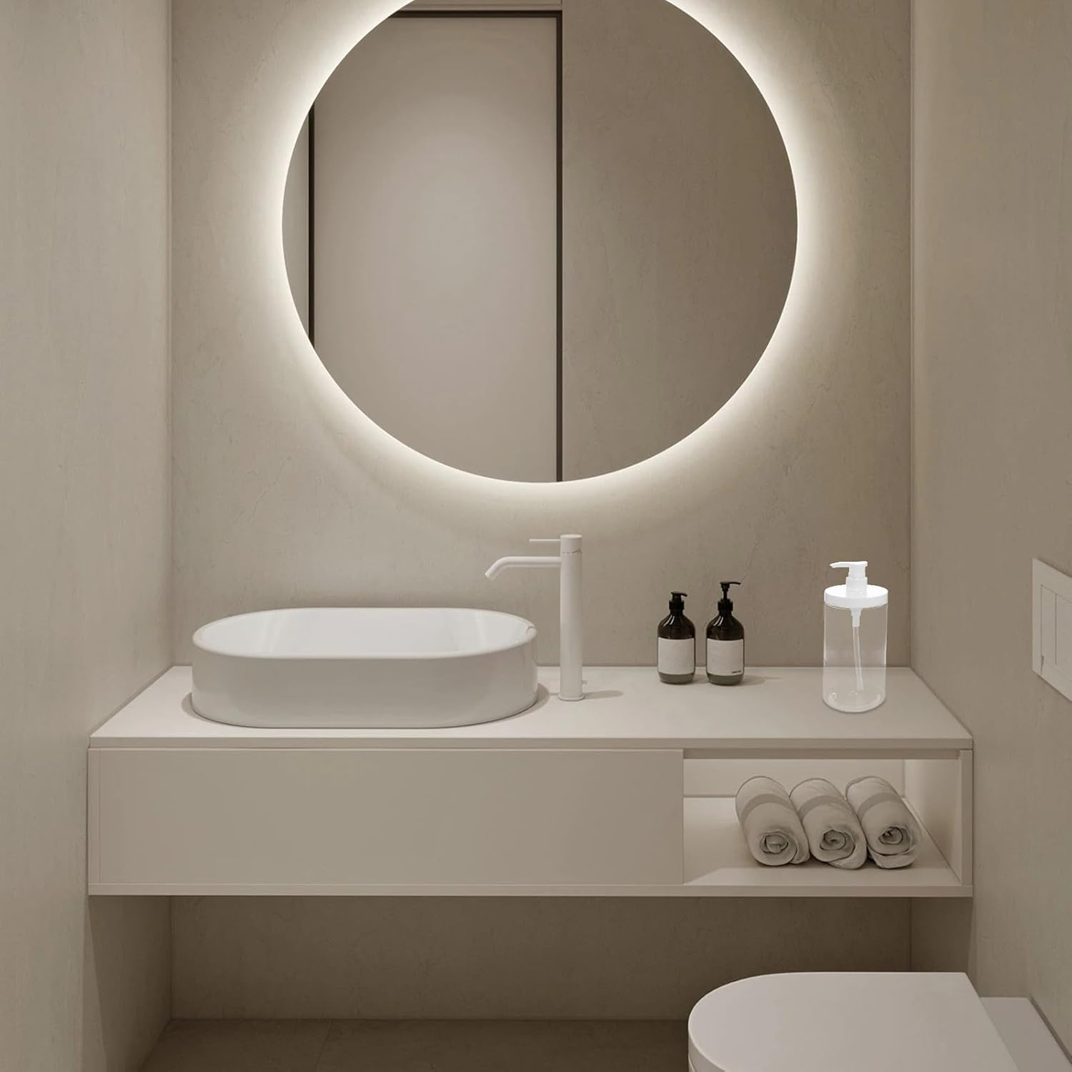 WATIIFUFU Refillable Travel Size Pump Bottle 1000Ml Wide Mouth for Shampoo and Lotion Bathroom Shower image number 5