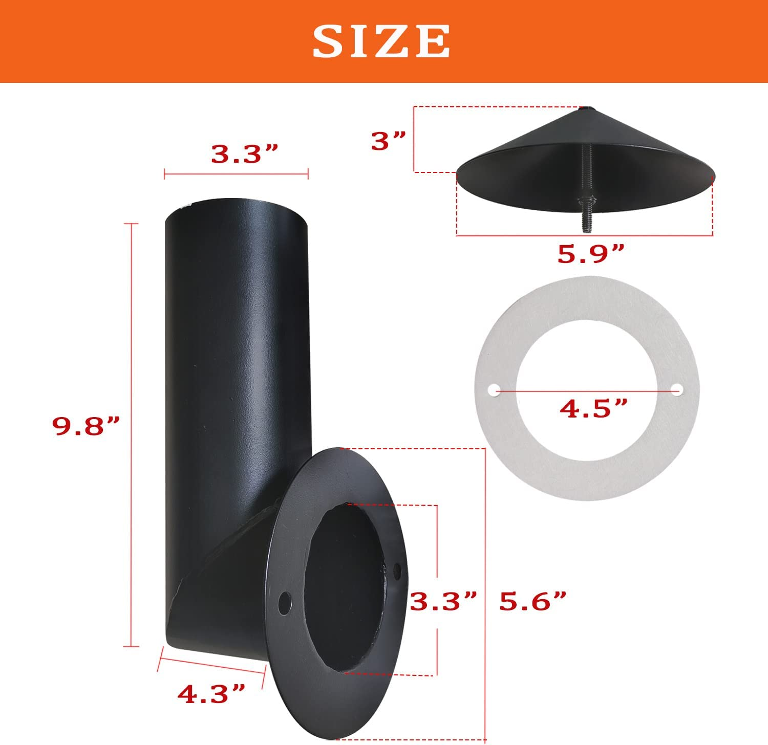 Grill Smoke Stack, Replacement for Pit Boss/Traeger/Camp Chef and Other Pellet Grills Smokestack Chimney