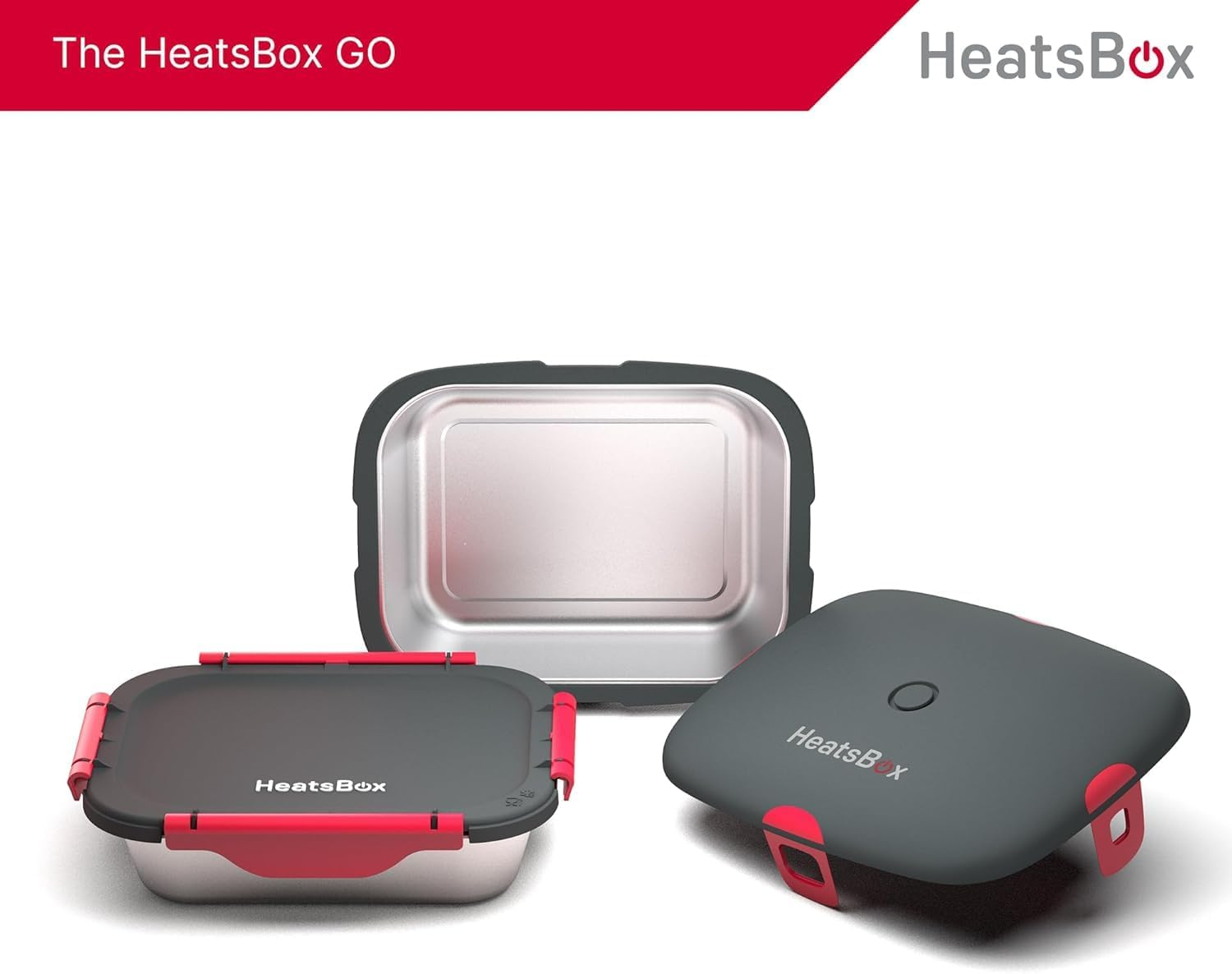 Faitron Heatsbox Go Electric Lunch Box, Mobile Warming Box for Heating Food, App Controllable, Integrated Battery, Leak-Proof Stainless Steel Bowl (925 Ml), 100 Watt, Grey image number 3