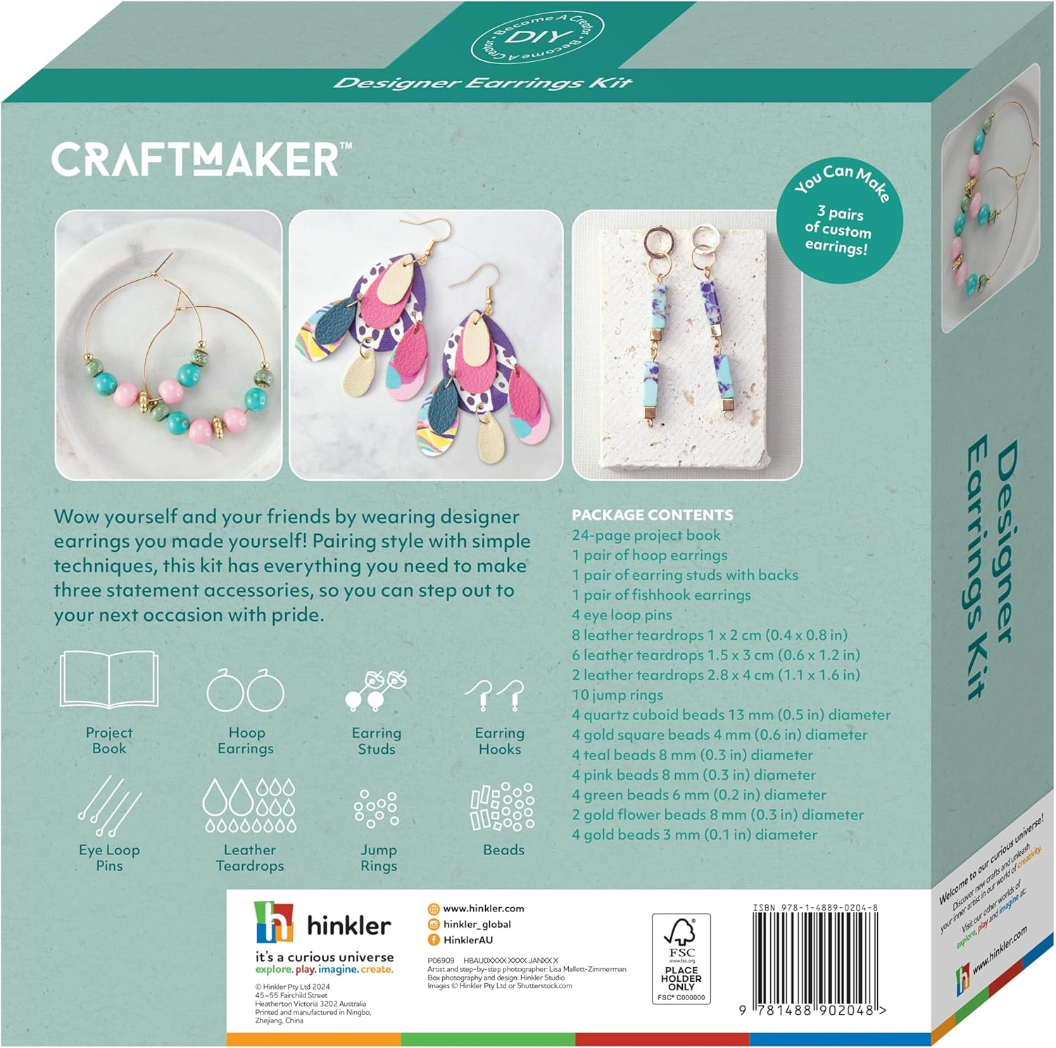 Craft Maker Designer Earrings Kit - DIY Earring Making for Adults - Beads and Hooks Included - Easy-To-Follow Projects - Creative Arts and Crafts image number 6
