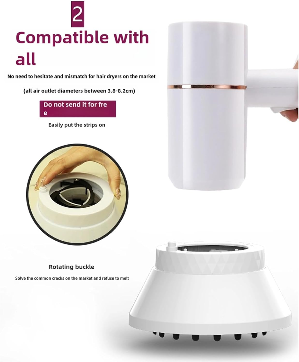 Jxkgenix Universal Diffuser for Hairdryer, Universal Hair Diffuser, Hair Dryer Diffuser Attachment for Curly and Wavy Hair, Adjustable from 3.8Cm to 8.2Cm (Black)