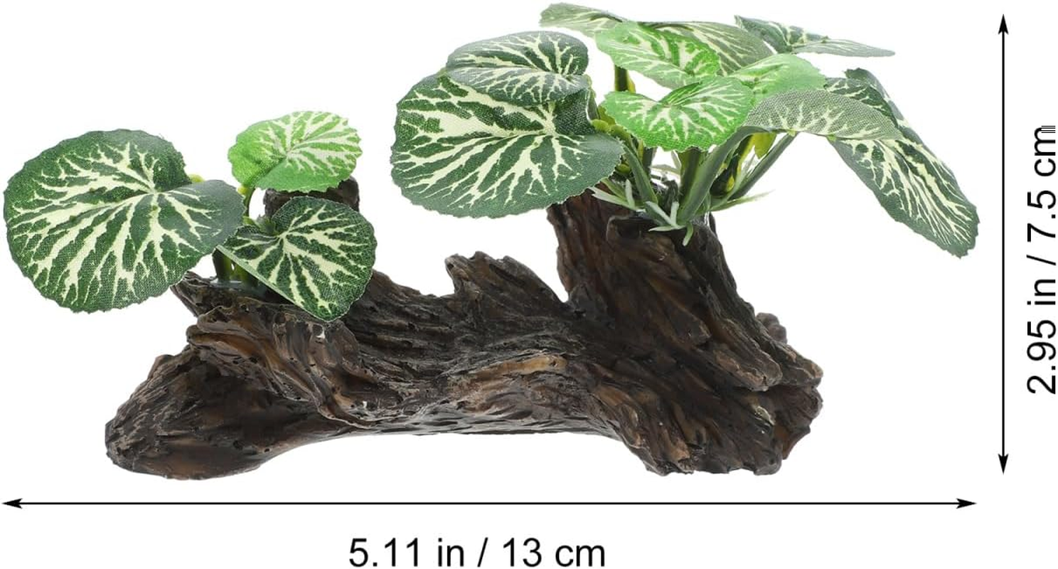ULTECHNOVO Reptile Tank Plant Decoration Lifelike Fake Plant Ornament for Terrarium Habitat Aquarium Landscaping Suitable for Bearded Dragon Gecko Lizard Resting Spot image number 1