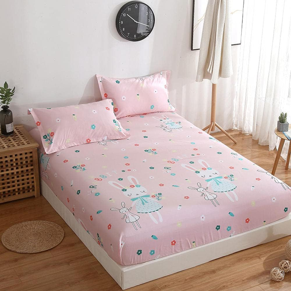 Resistant Fade Sheets,Pure Cotton Simple Children'S Four Seasons Bed Linen,Bedroom Dormitory Single and Double Student Bed Linen-Pink_150*200Cm image number 1