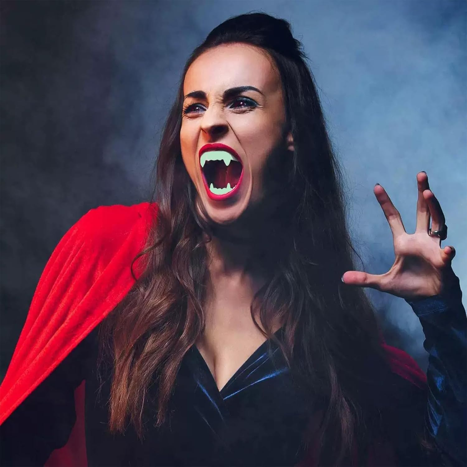 12 Pack White Vampire Teeth Fangs (2X2.5In - Halloween Costume Accessories for Kids & Adults, Party Favors, Fillers, Flexible Plastic Fangs