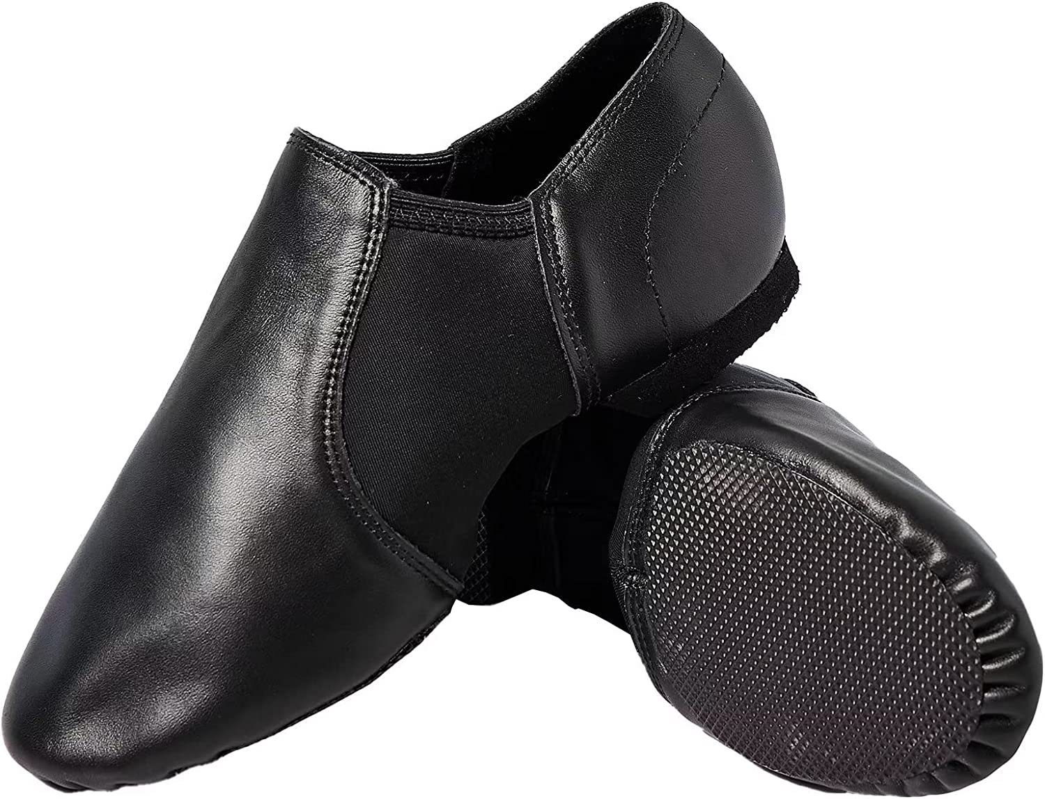 Jazz Shoe, Genuine Leather Slip On/Lace up Modern Jazz Dance Shoes for Kids Adult