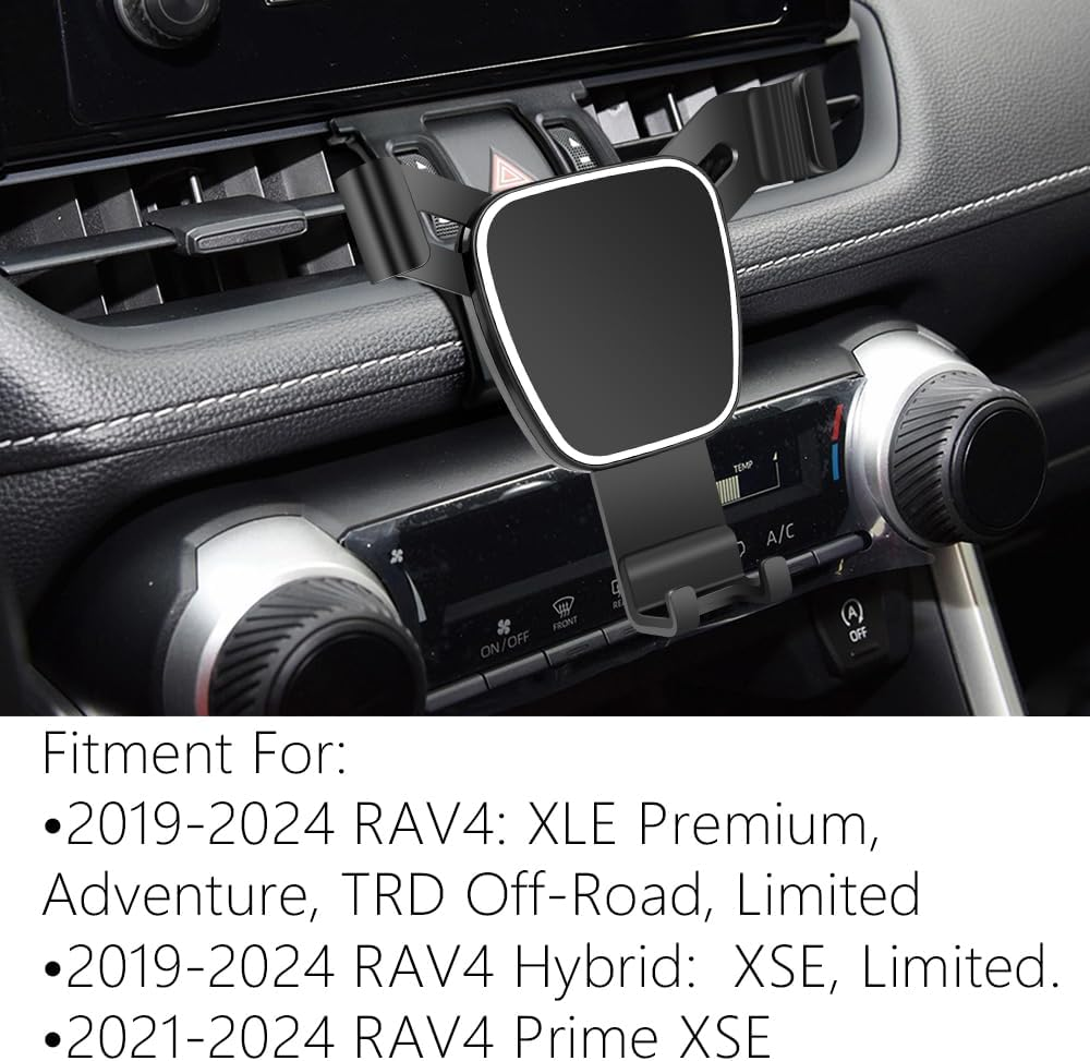 Musttrue Car Phone Holder for Toyota RAV4 2019-2024,Hybrid XSE Limited,Prime XSE 2021-2024 Auto Accessories Navigation Bracket Interior Mobile Cell Phone Mount（Not Fit RAV4 Le,Xle,Prime SE） - For Rav4 2019-2024（With Air Volume Knob） image number 1