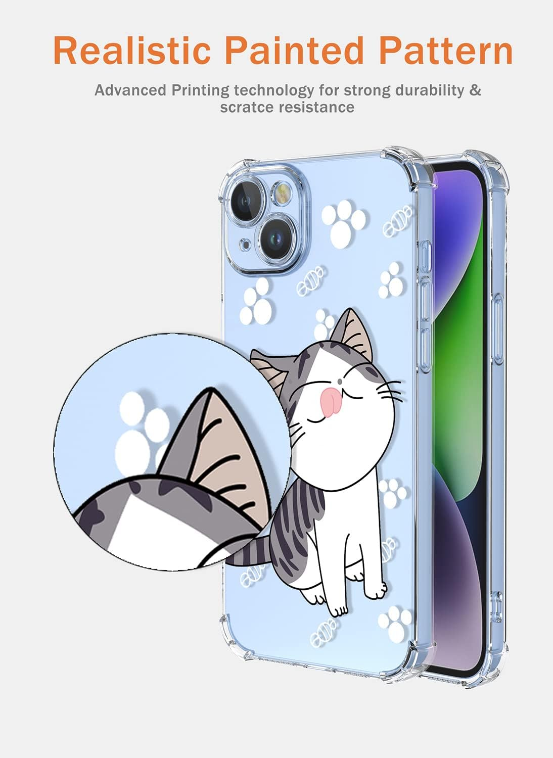 XINYEXIN Clear Case for Oppo Reno 13 Pro 5G Cute Kitten Pattern Design Slim Shockproof Transparent Soft TPU Bumper Case Protective Cover - Cat - Duck image number 4