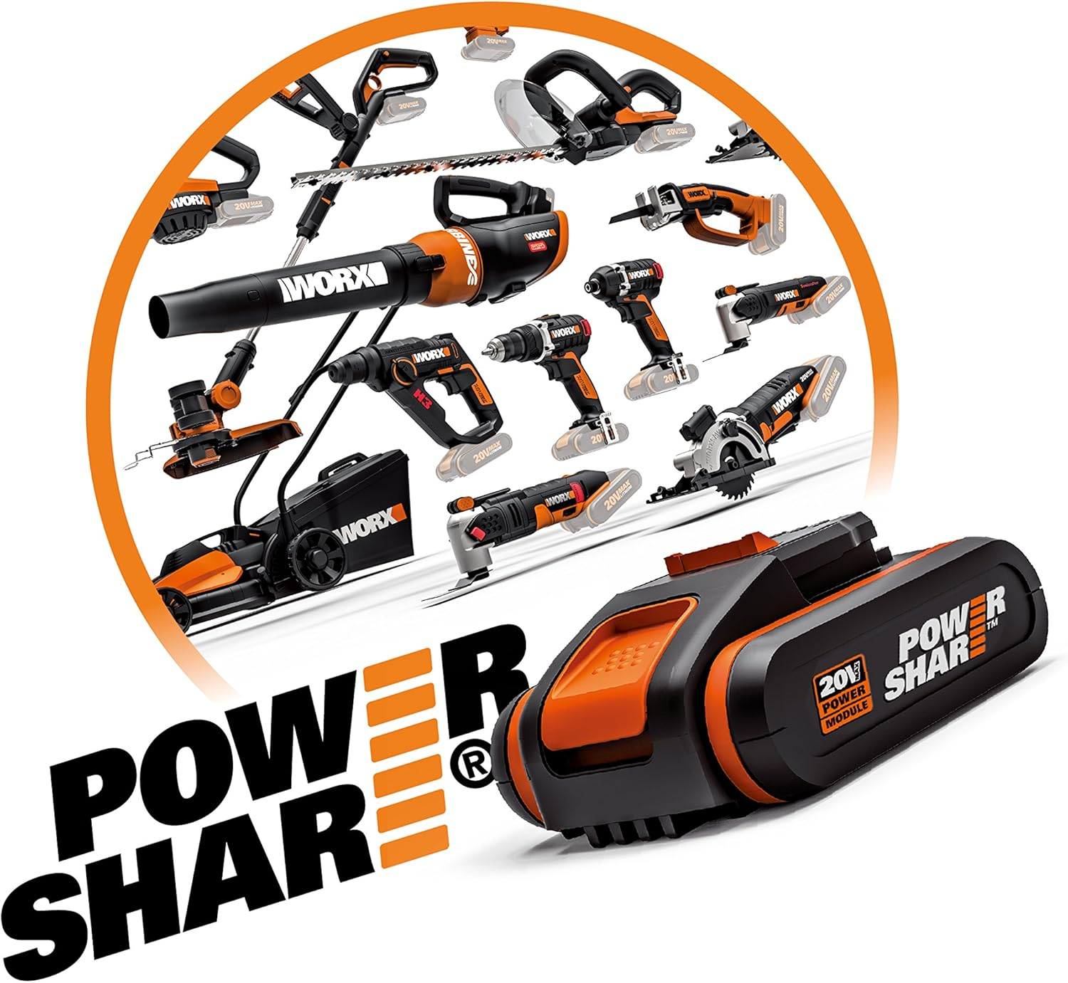WORX 20V Cordless LED Work Light Skin (POWERSHARE Battery / Charger Not Incl.) - WX026.9