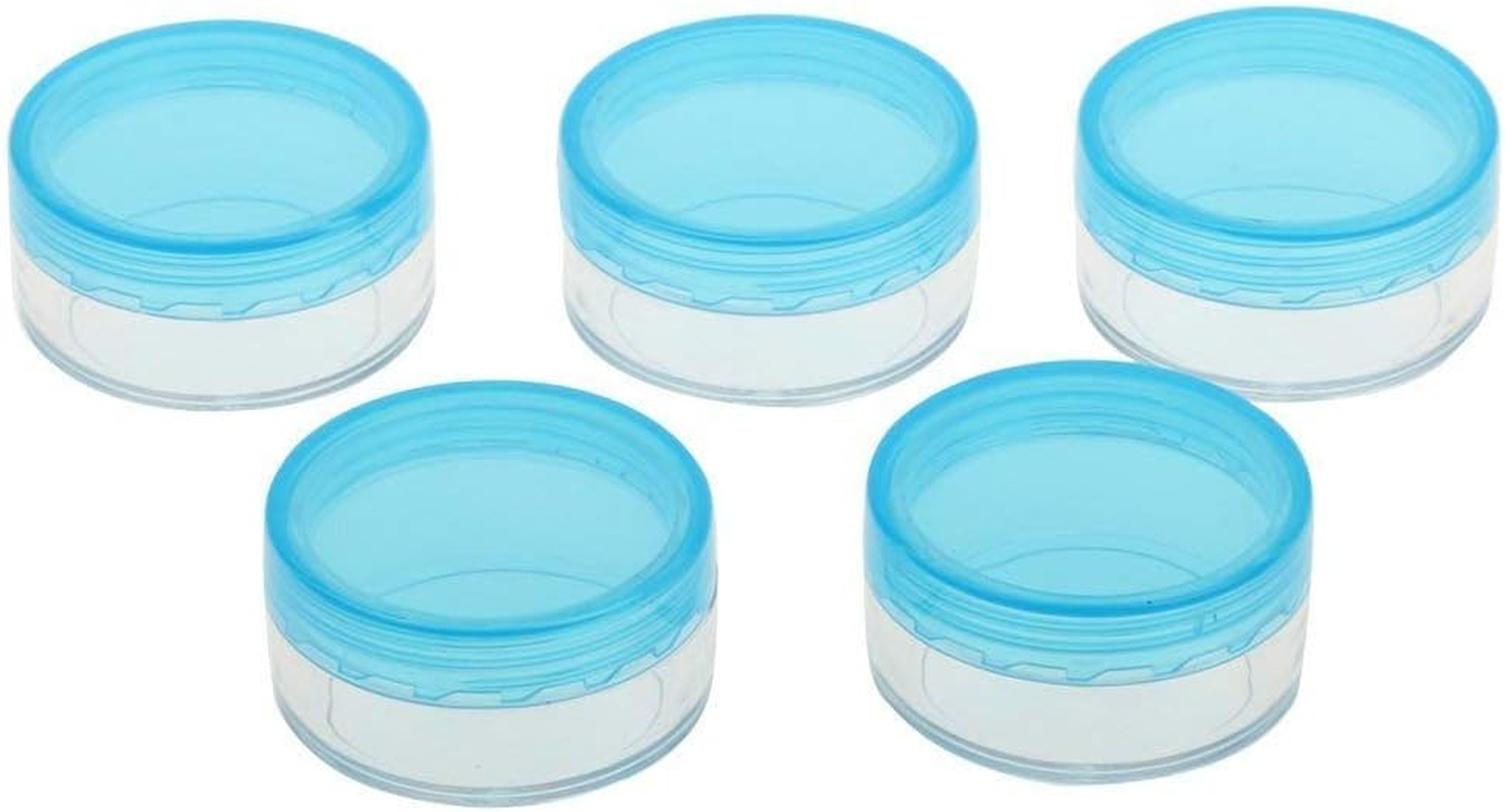 5Pcs 10G Cosmetic Empty Jars Pots Eye Shadow Face Cream Powder Container - Blue image number 3
