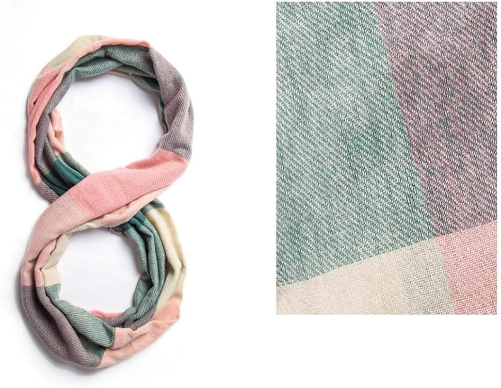 Women Plaid Infinity Scarf with Zipper Pocket Scarves Pockets-Secret Travel Scarfs for Girls Ladies image number 5