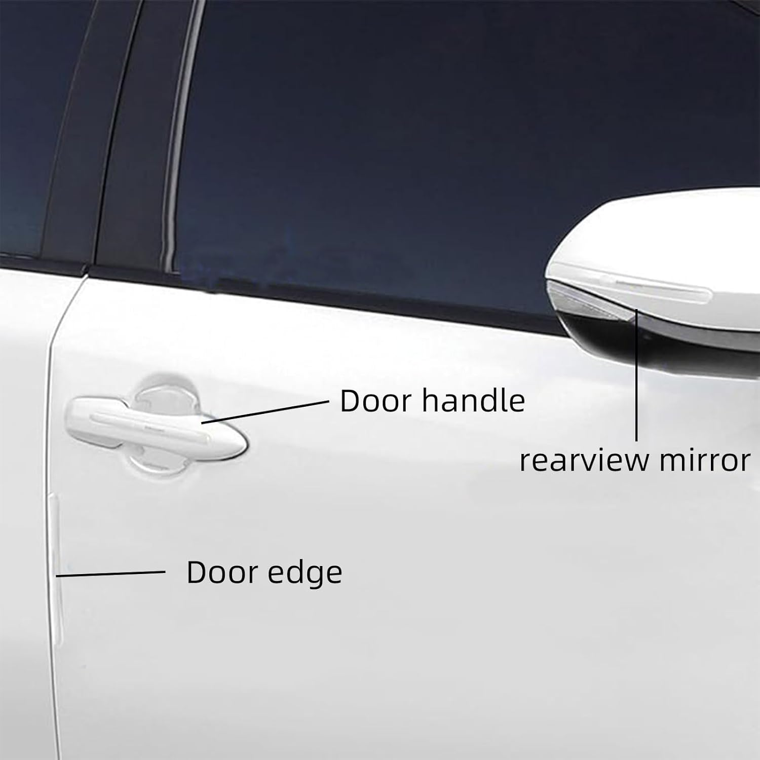 Xolixorium Car Door Handle Protectors 8Pcs Clear Anti-Scratch Stickers Universal Fit Paint Protection Film for Door Handle Bowl image number 2