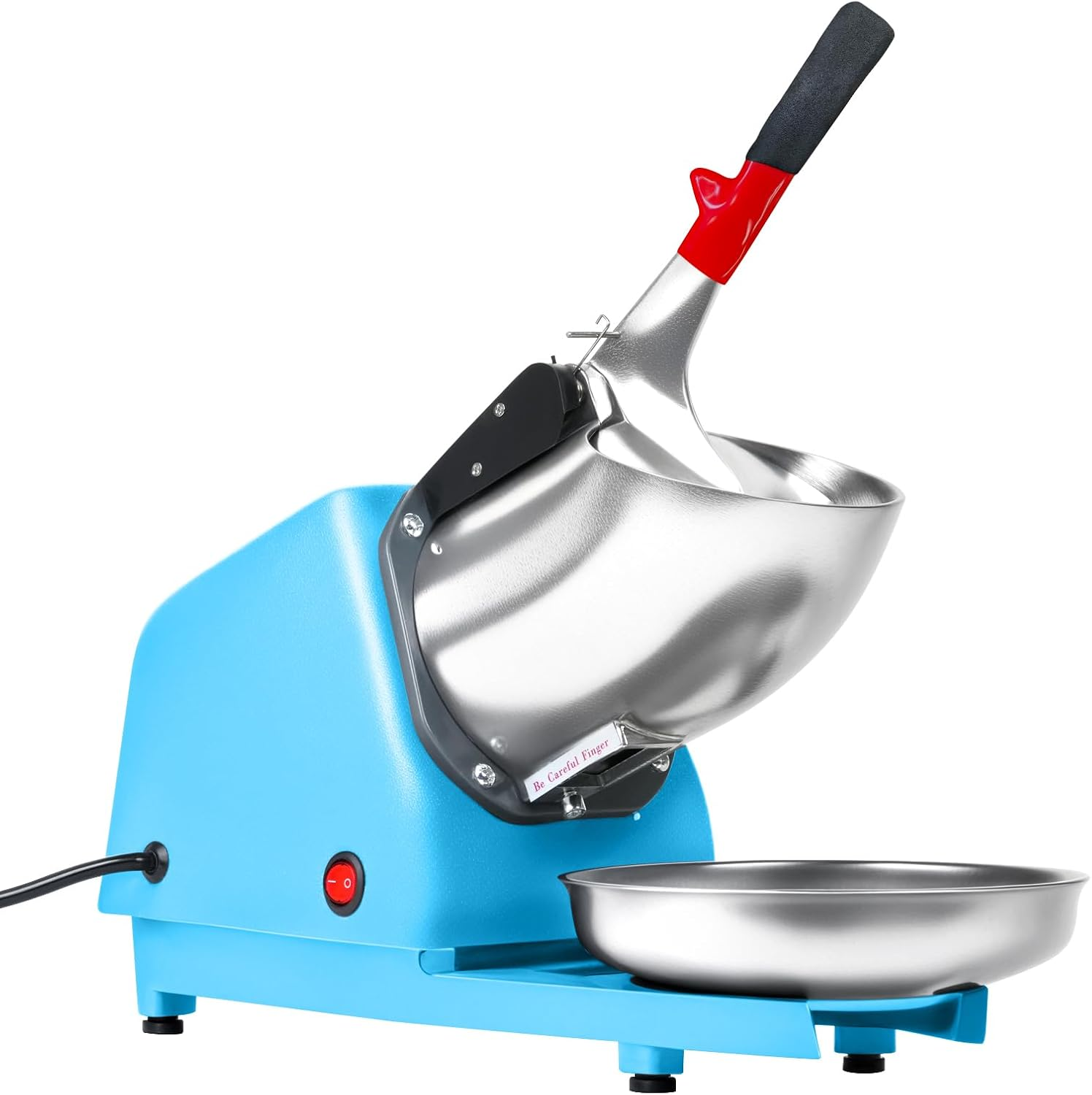 Shaved Ice Machines - Electric Ice Crusher Shaver, Stainless Steel Snow Cone Maker Shaved Ice Machine for Home & Commercial Use, Blue image number 6