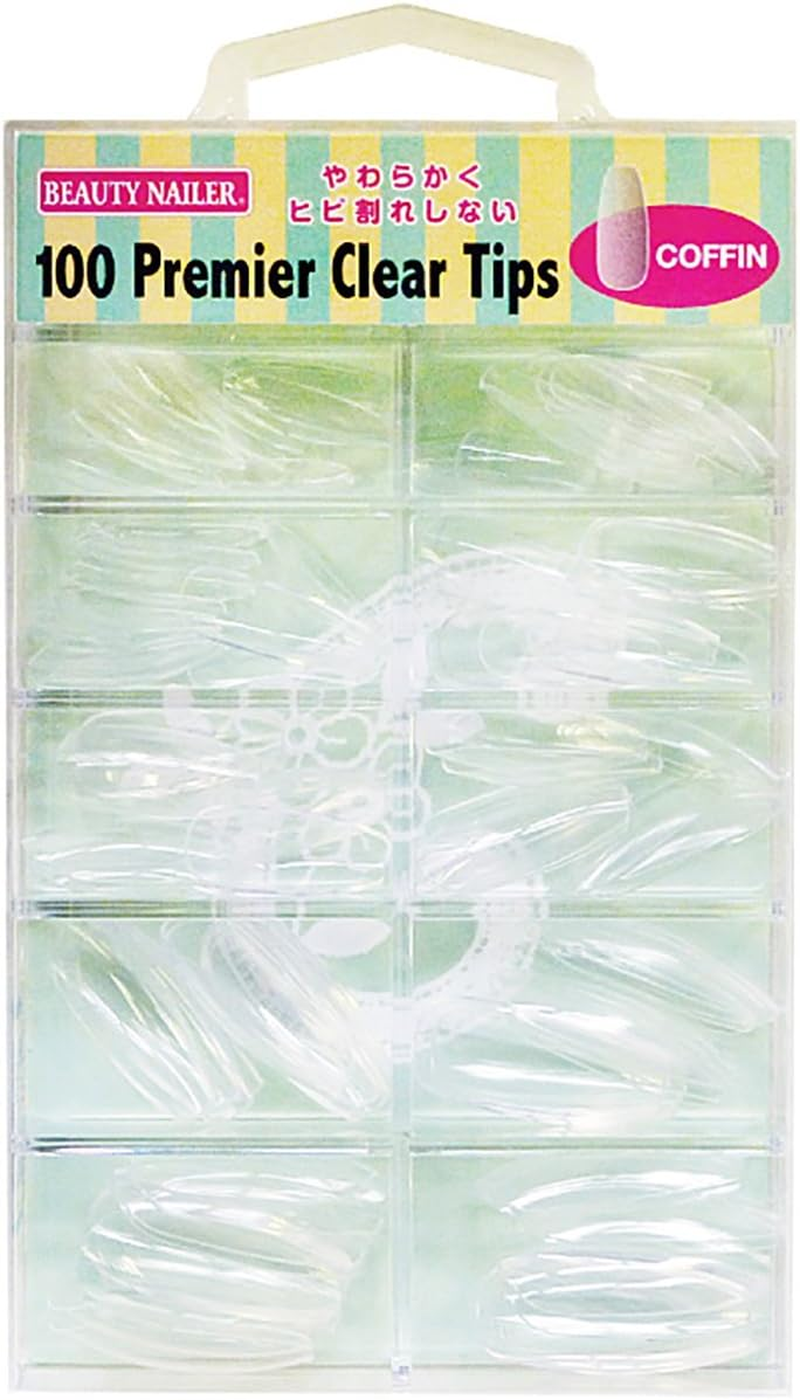 Beauty Nailer PT-18 100 Premier Clear Tips Coffin image number 1