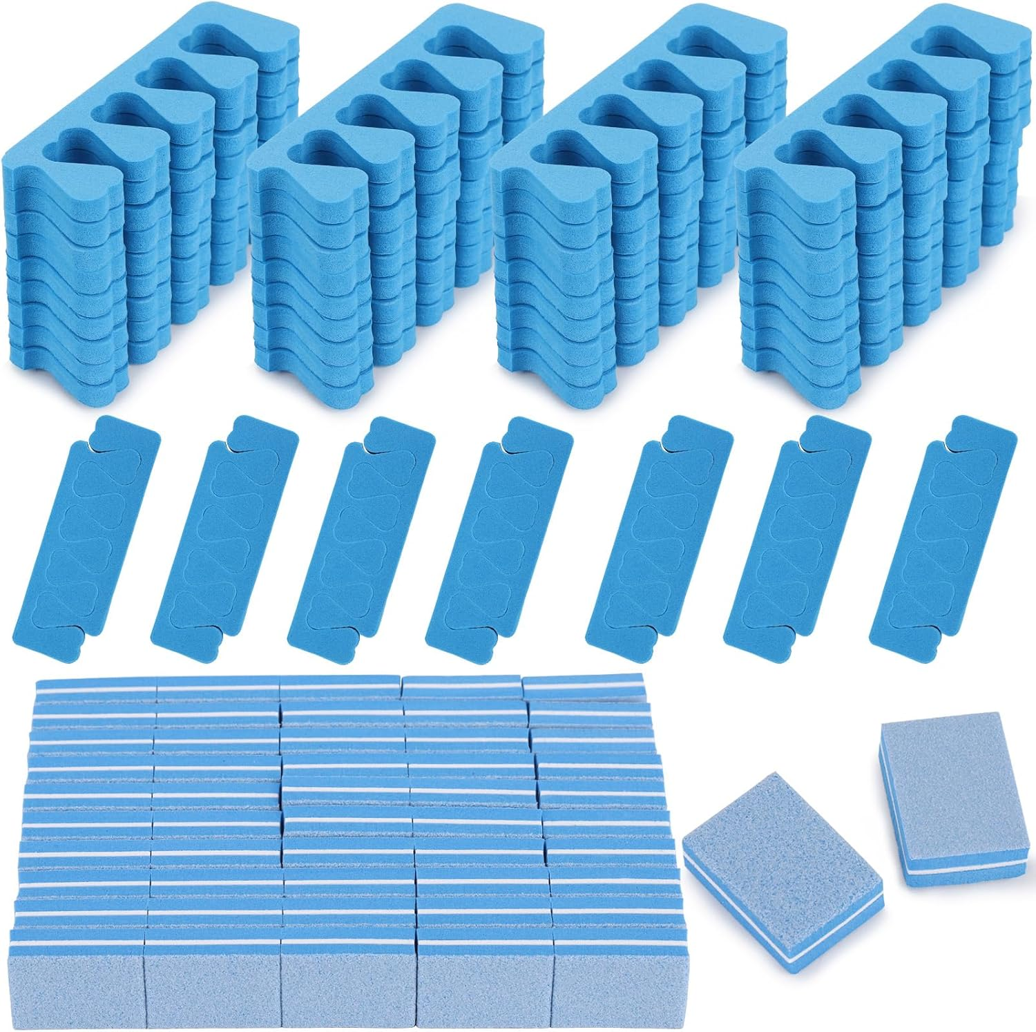48Pcs Sponge Toe Separators Pedicure Set for Nail Polish- Premium Nail Art Painting and Polishing Tool Kit, 4 Funy Color