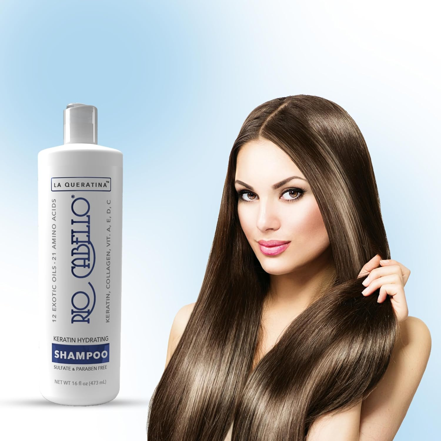 Shampoo W/Keratin, Coconut, Avocado, Almond, Argan Oil | Restores Shine | Hydrates Scalp (16Oz) image number 2