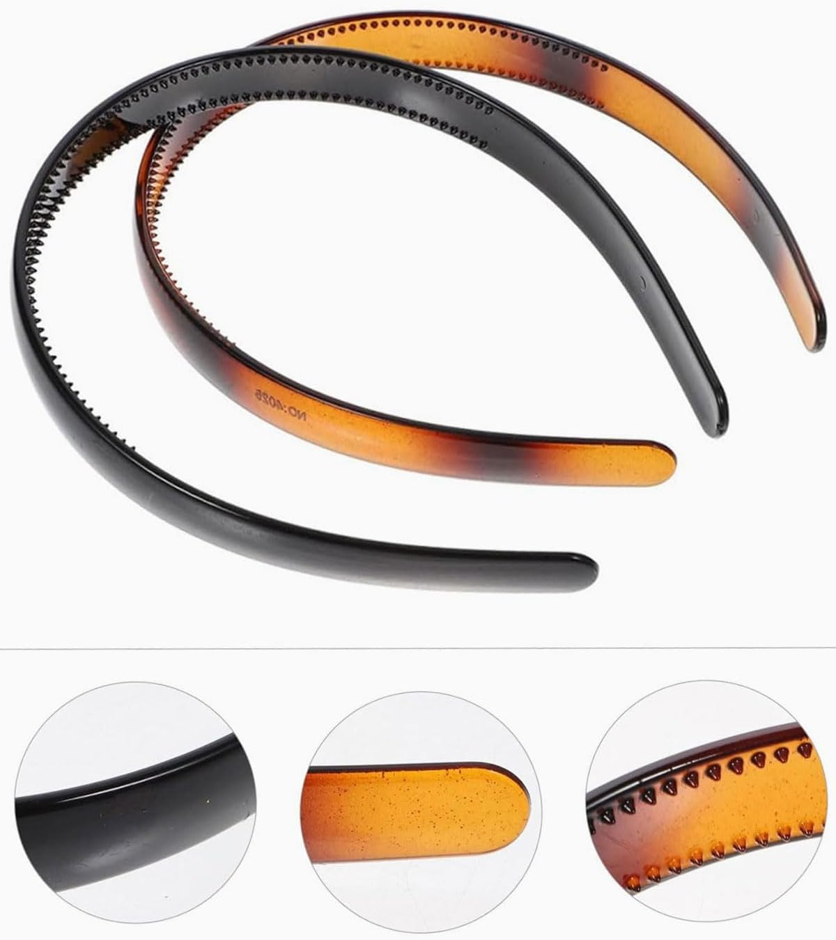 IPNSDON 2 Pieces Hair Scrunchies, Double Row Hair Scrunchies, Non-Slip Hair Ties, Toothed Black and Brown Hair Scrunchies Accessories, Hair Ties for Women, DIY Hair Accessories with Pink Comb image number 5