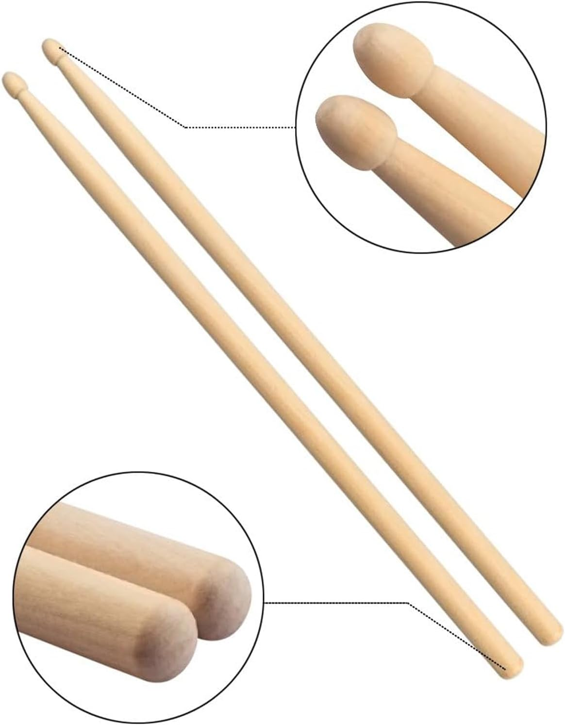 BEANPRECOY Drum Sticks Set Retractable Drum Wire Brushes 1 Pair 5A Maple Wood Drum Sticks 1 Pair Rods Drum Brushes 1 Pair Jazz Acoustic Music Lover Gift Adults Rock Band Students image number 4