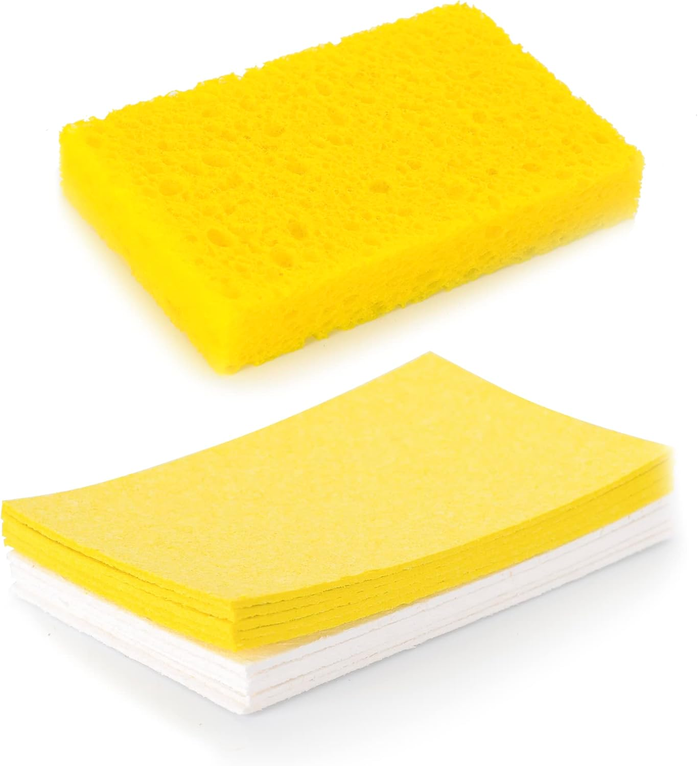 Zero Waste Starter Kit: Plastic-Free Kitchen Brush, Bamboo Pot Scrubber, Cellulose Sponges, Loofah Sponges, Soap Tray, Wooden Holder - Plastic-Free