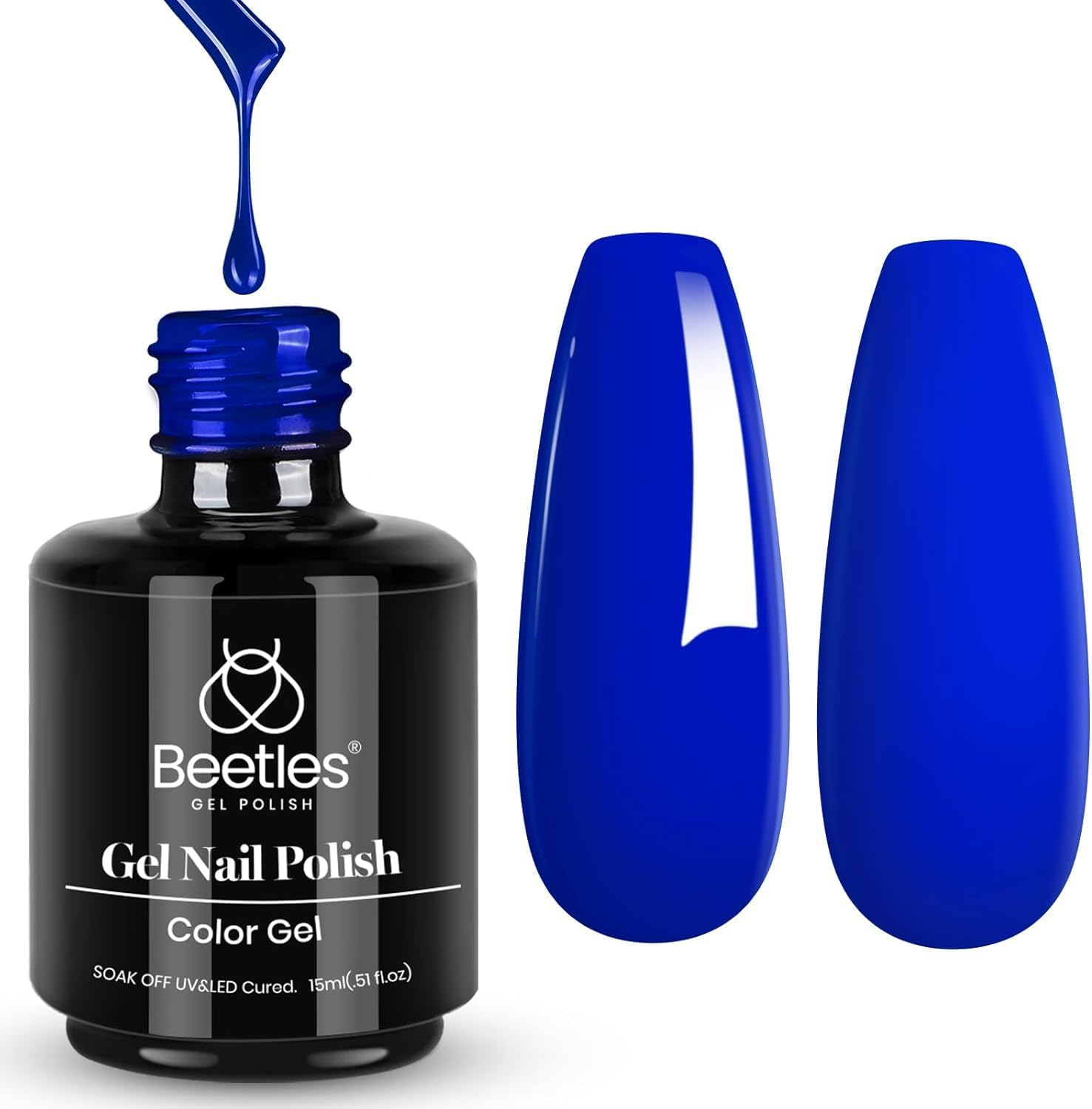 Beetles Gel Polish Gel Nail Polish Paulina Lapis Blue Color Translucent Soak off Uv LED Nail Lamp Gel Polish, Blue Color Soak off U V LED Gel Polish Valentine'S Day Nail Art Design Manicure Salon DIY Salon Gel image number 1