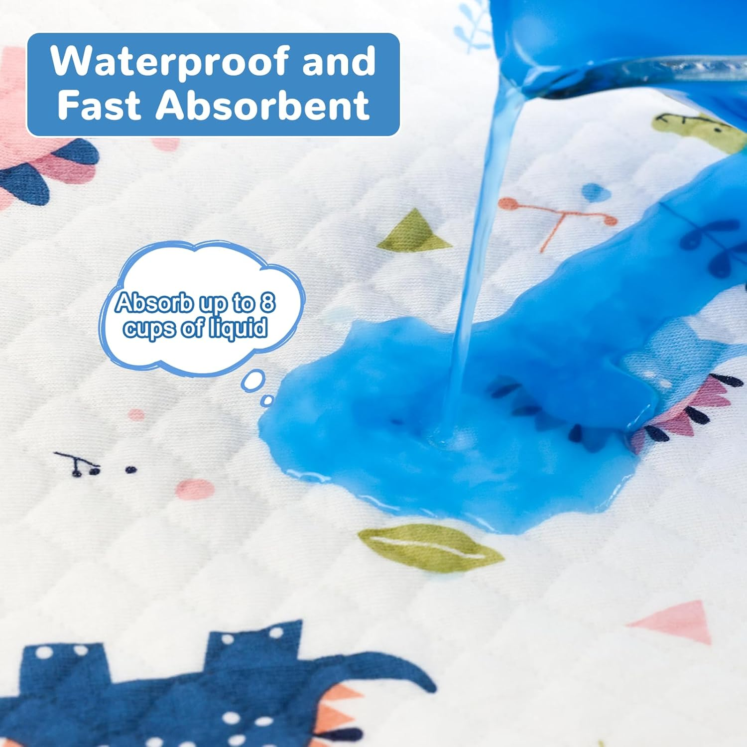 Moomoo Baby Waterproof Potty Training Pad Nighttime Reusable Underpad Mattress Sheet Protector Mat Leakproof Pee Pad for Kids Bedwetting