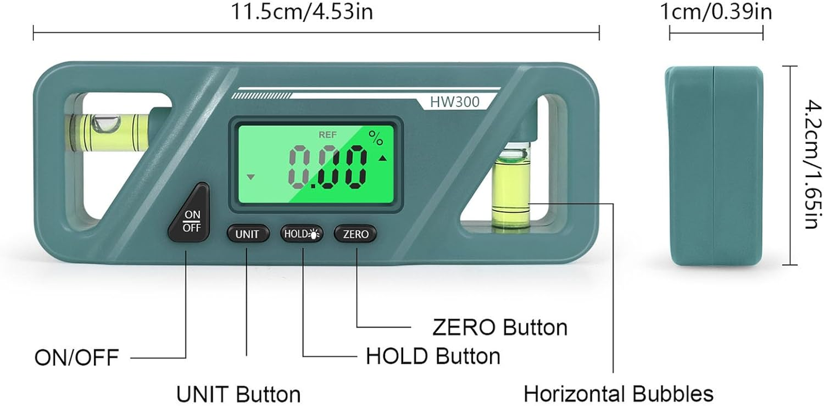 Digital Protractor Level Gauge, 4 X 90&deg; Magnetic Inclinometer with ABS Material for Woodworking, Automotive Repairs, Maintenance image number 1