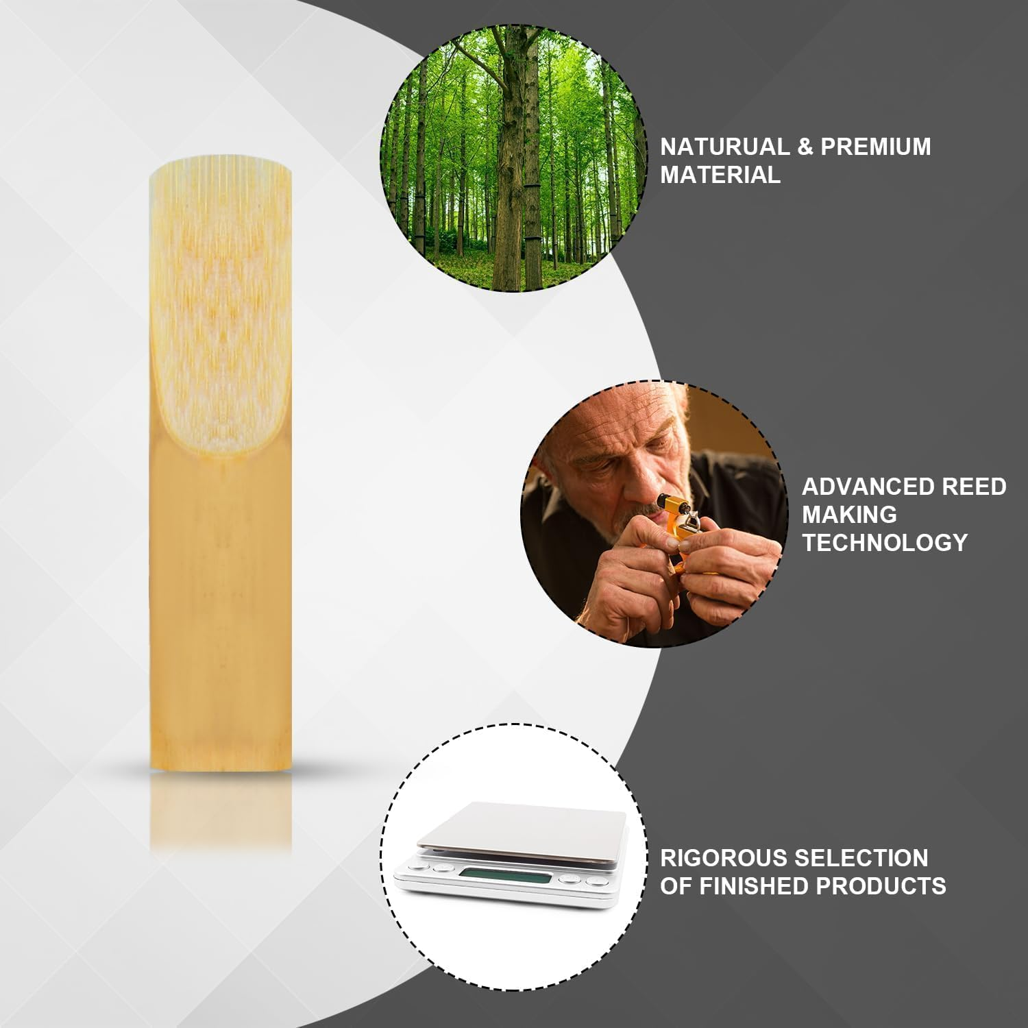 10 Pack Alto Saxophone Reeds,Saxophone Reed Tool Traditional Reed Compact Reed Reed,Thinner Reed Tip Traditional Alto Sax Reeds,Alto Saxophone Reed Bamboo Saxophone Reed,Alto Saxophone Reeds Sax Reed image number 6