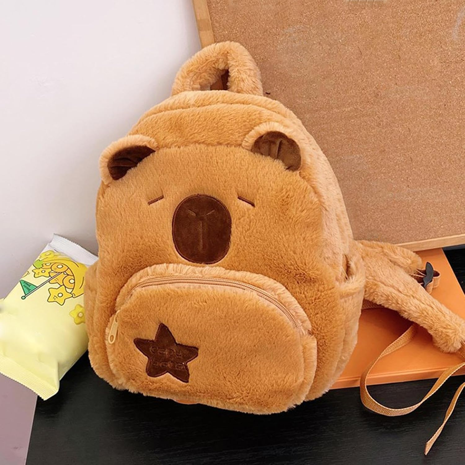 Shurzzesj Capybara Backpack Bag | Cute Plush Casual Bag Capybara Animal Backpack,Cartoon Shoulder Bag School Bag with for Kids image number 6