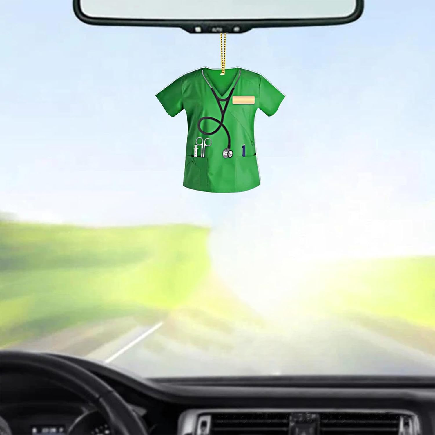 Acrylic Rearview Reflector Hanger,Auto Rearview Reflector Ornament Pendant | Clear Printing Vehicle Interior Decoration for Backpack, Keychains, Car Rearview, Door Handle, Window image number 3