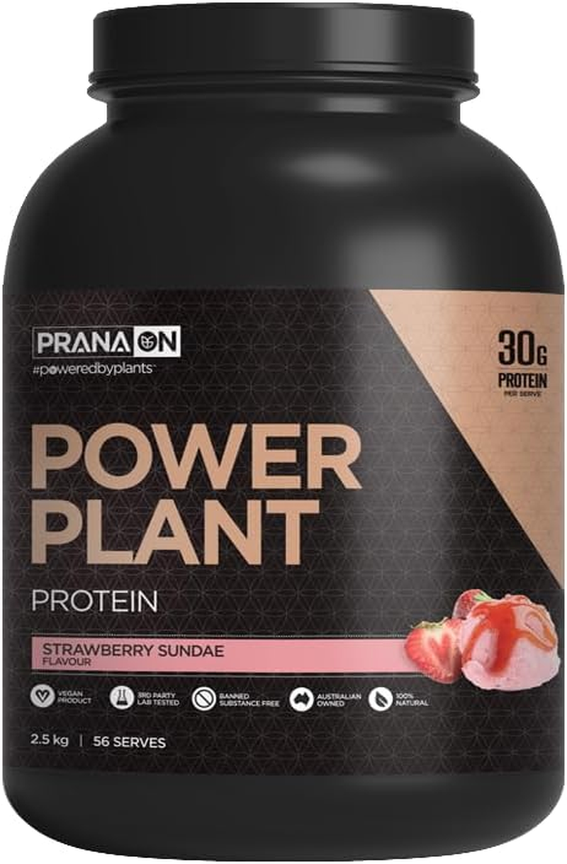 Pranaon Power Plant Protein Strawberry Sundae Flavour Supplement 1.2 Kg image number 3
