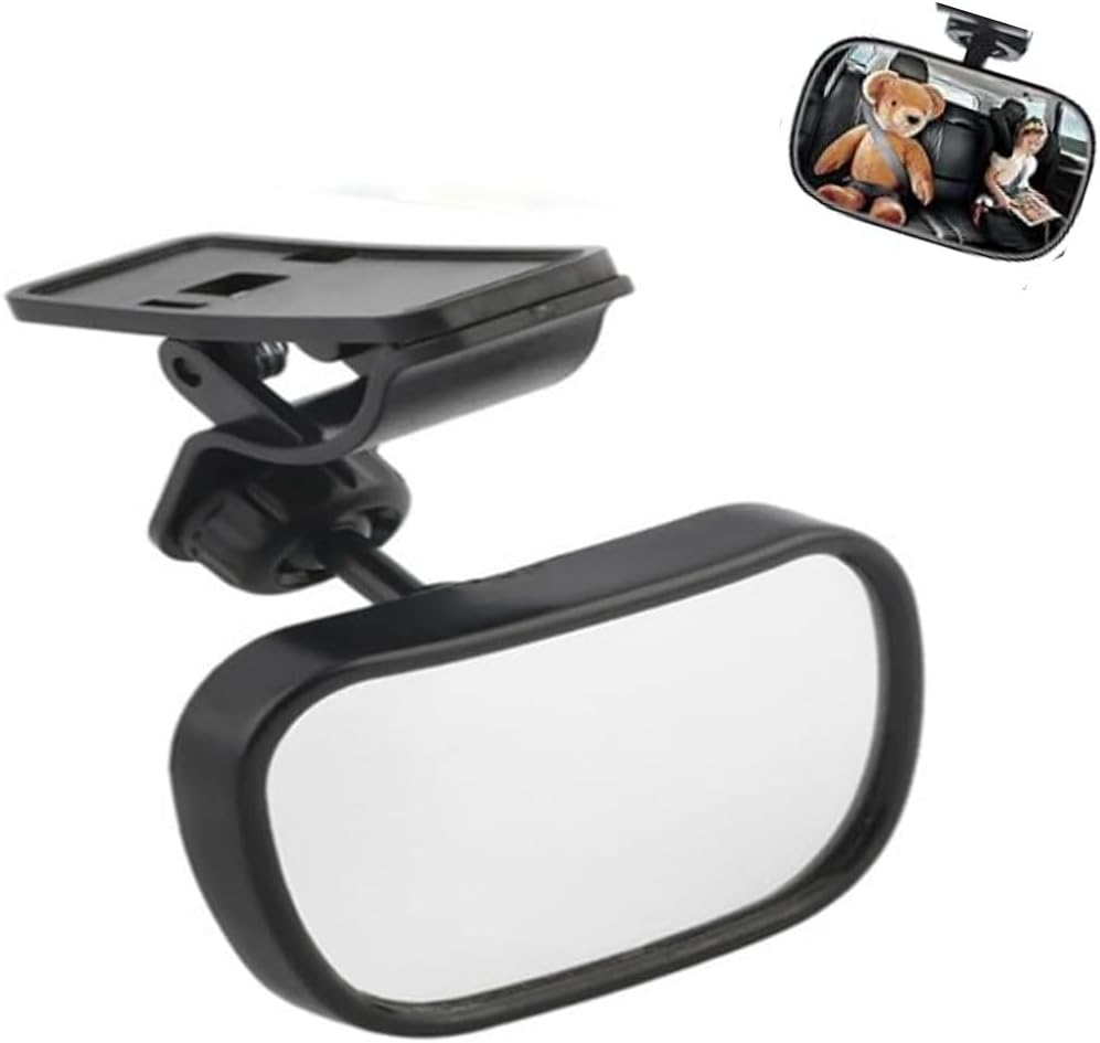 Baby Car Mirror,With Clip Back Seat Mirror to See Baby,360&deg; Adjustable Convex Mirror for Infant Backseat,Automotive Interior Rearview for Viewing Rear Baby image number 2