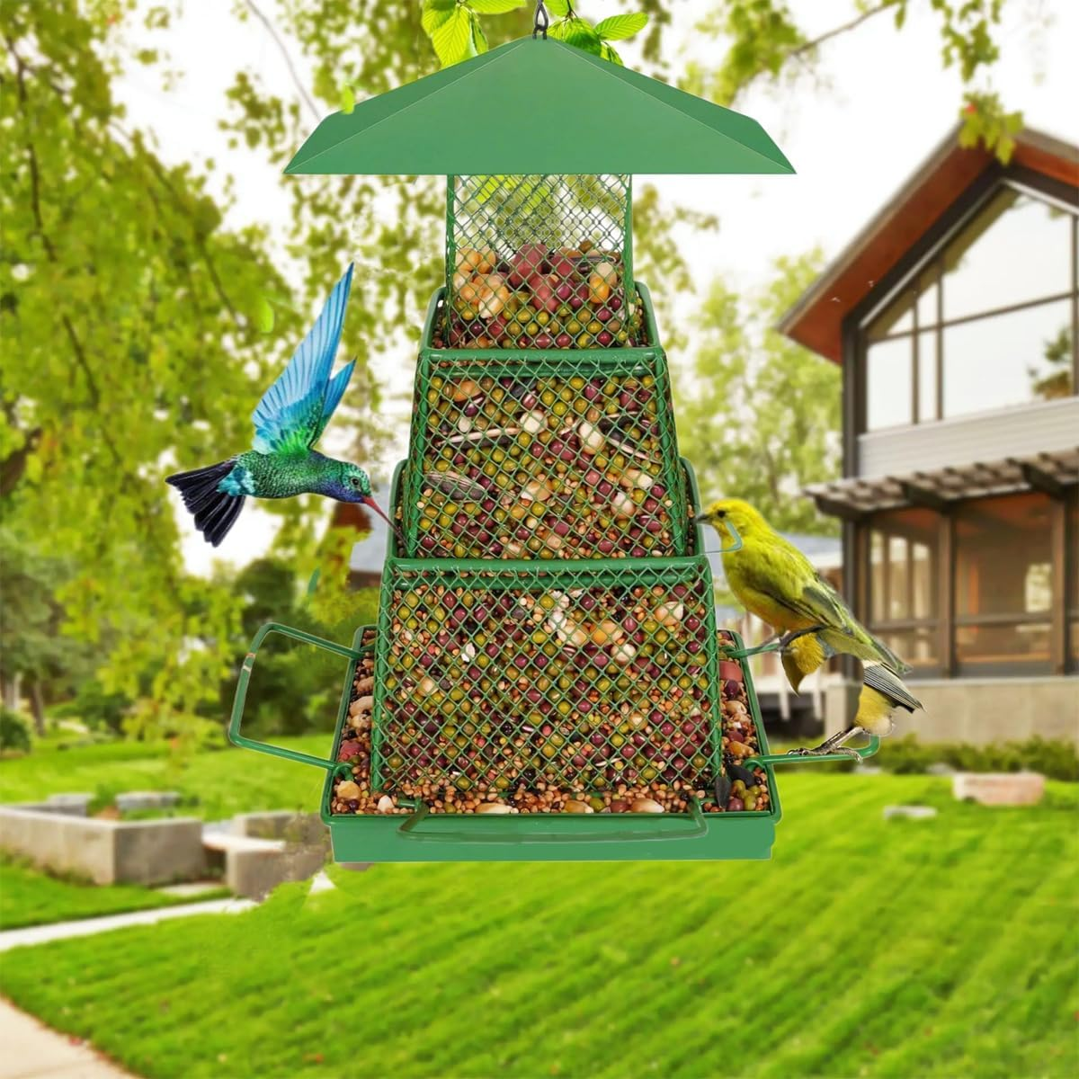 AIMALL Robust All-Season Automatic Bird Feeder with Easy Refill Design, Suitable for Various Outdoor Environments image number 5