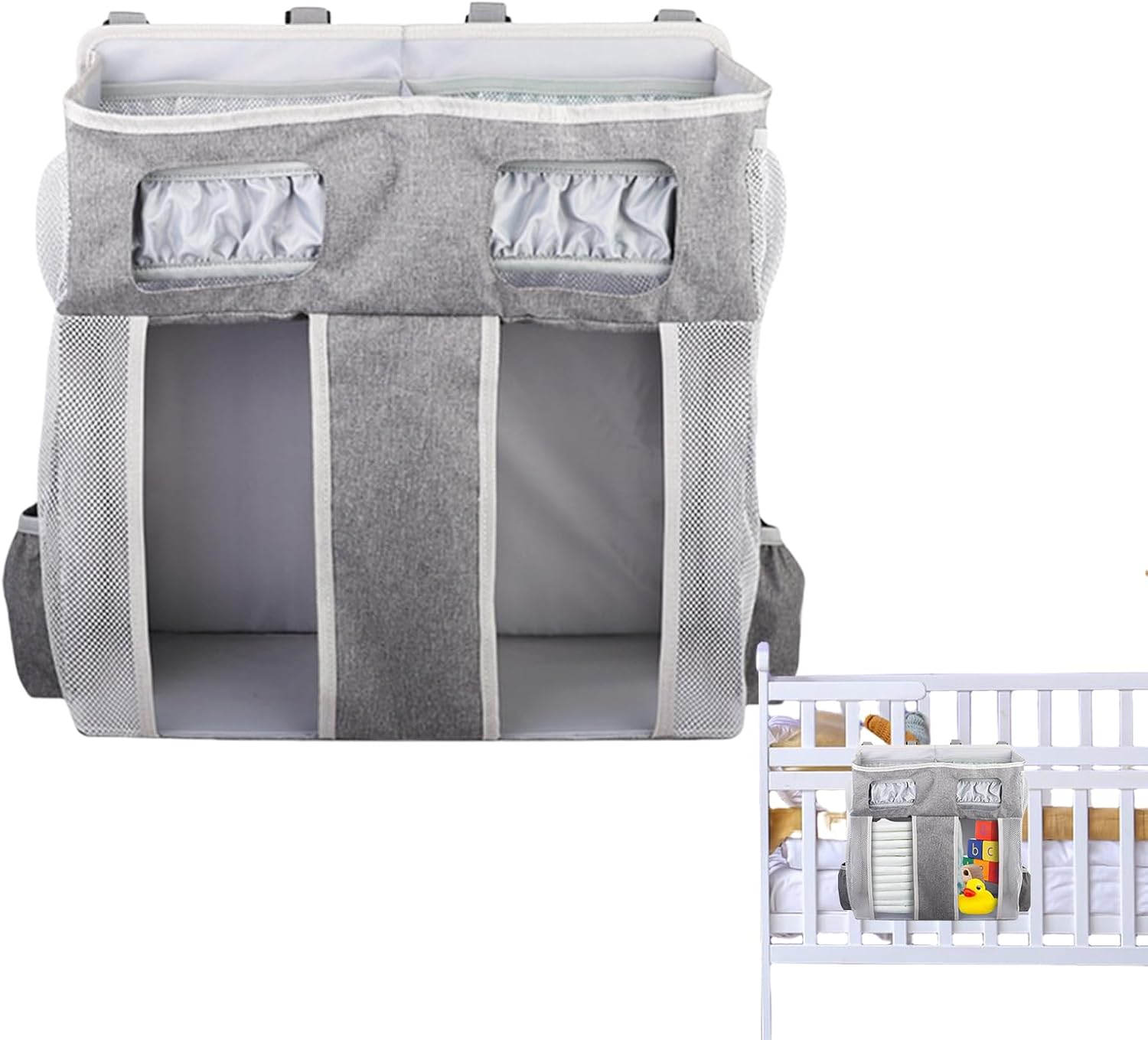 Diaper Organizer | Oxford near Crib Storage Bag - Oxford Diaper Bag with Multiple Compartments Large Capacity Stackable for Boys and Girls