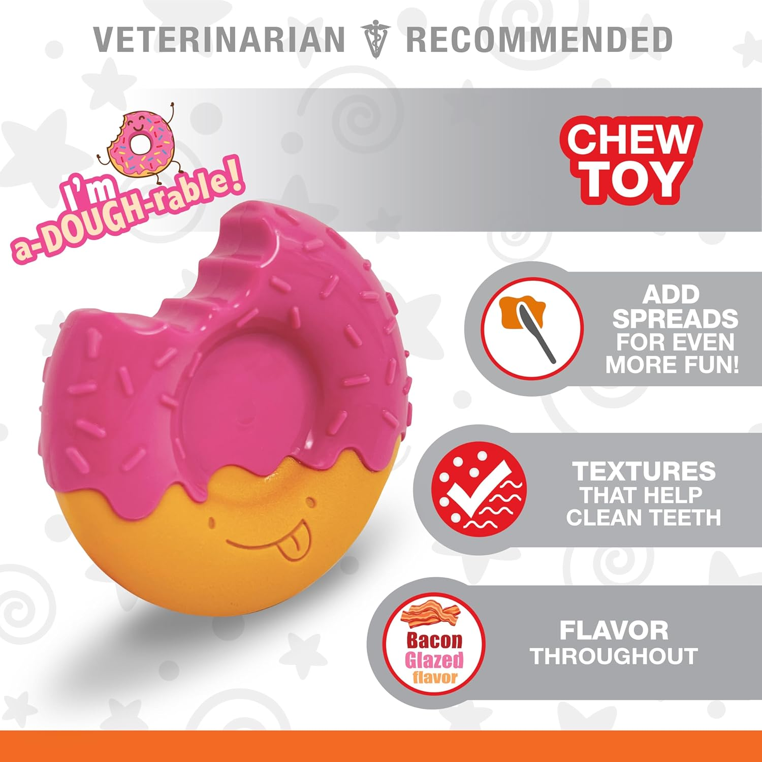 Nylabone Power Chew Glazed Donut Bacon Wolf image number 4