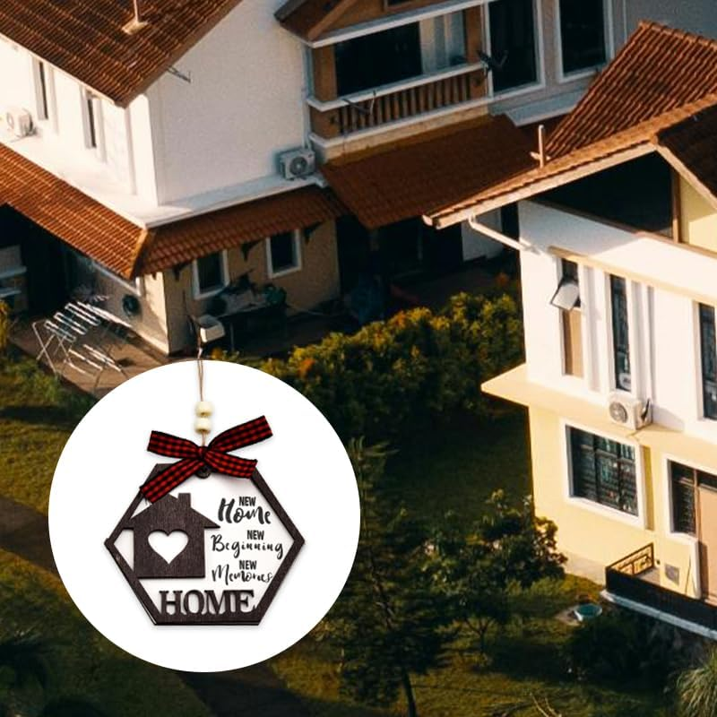 House Warming Gifts New Home Ornament for Women Men Friends Coworker Family New Home Gifts for Home Decor Gifts for Housewarming Wooden Hanging Ornaments image number 3