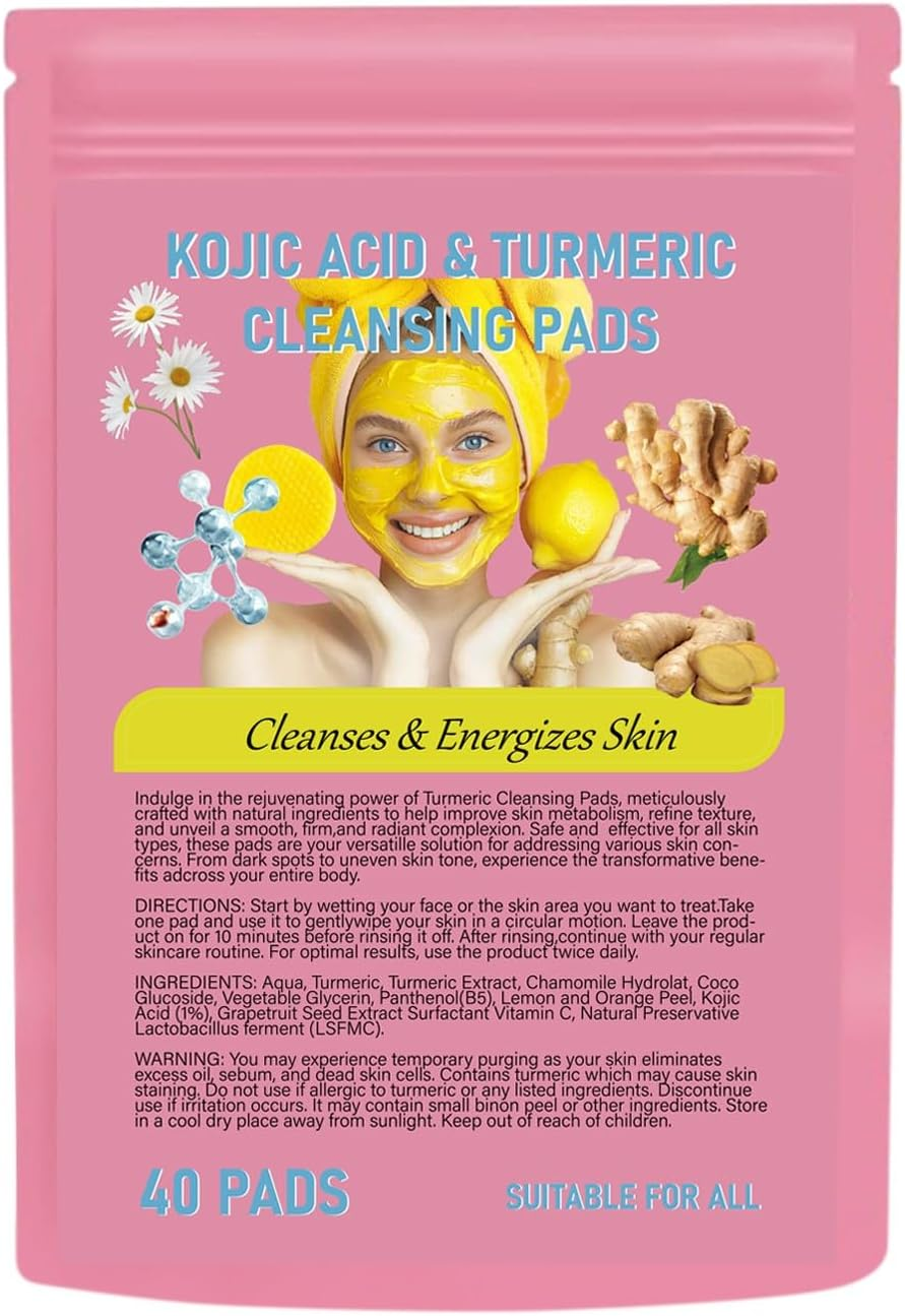 Turmeric Kojic Pads, Turmeric Cleansing Pads, Compressed Facial Sponges, Portable Skin Care Tools,Travel Essentials Facial Sponges - 1-PINK - 1-Pink image number 4