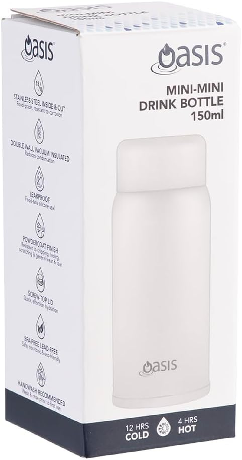Oasis Stainless Steel Double Wall Insulated 'Mini-Mini' Drink Bottle 150Ml - Linen image number 6