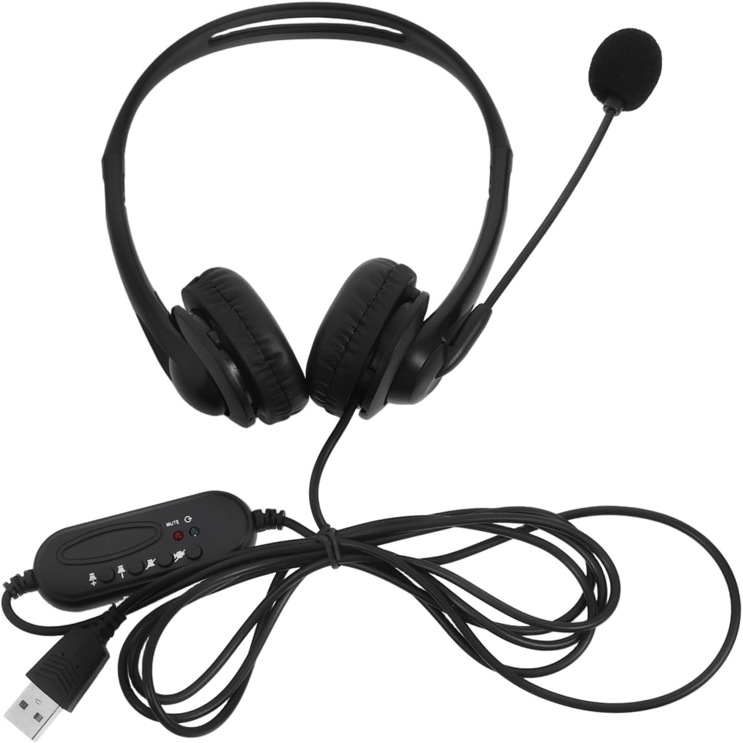 Office Headphones with Noise Cancelling Wired Computer Headset for Study and Business Comfortable Ear Muffs with Built Microphone USB Compatible for Long Use image number 2