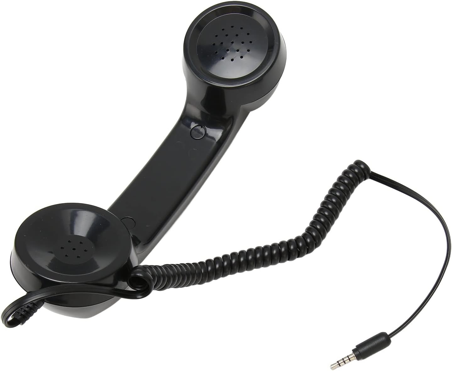 Retro Landline Corded Telephone, Cell Phone Receiver with Microphone, 3.5Mm Multifunction Wired Phone for Smartphones and Computers. (Black)